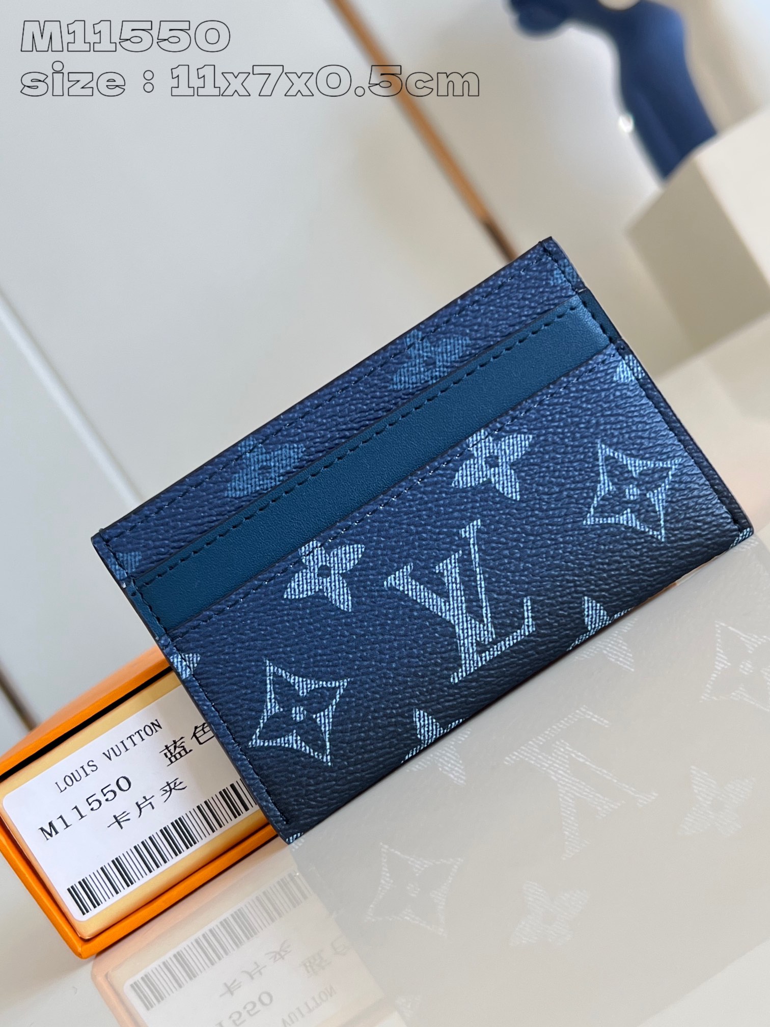 Online Shop
 Louis Vuitton Knockoff
 Wallet Card pack Blue Monogram Canvas M11550