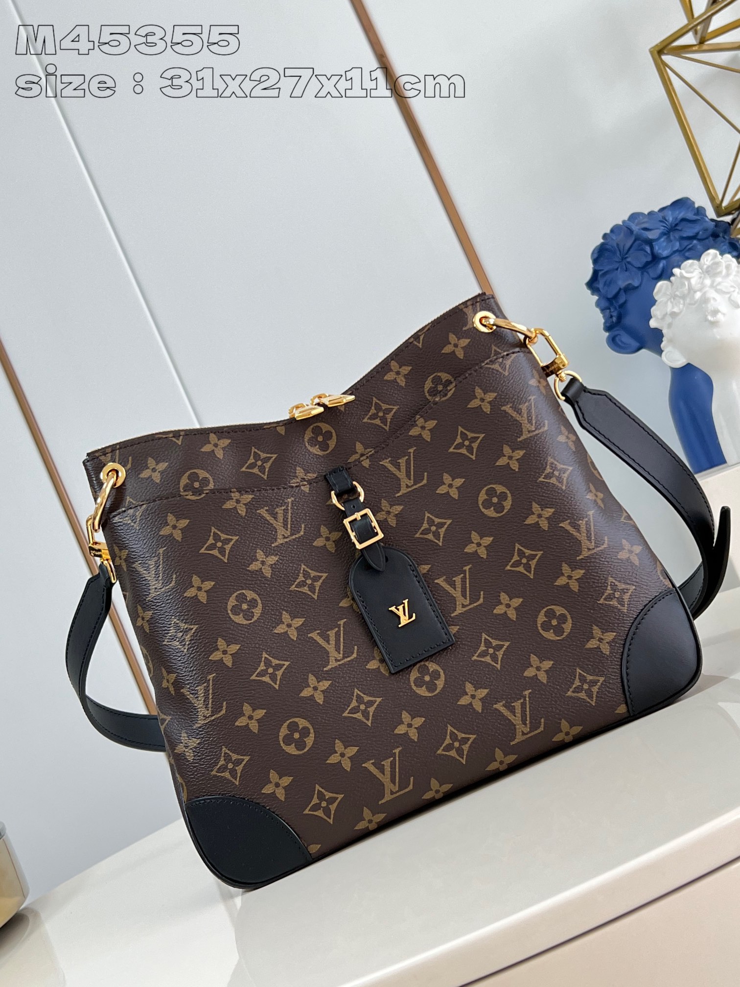 Louis Vuitton LV Odeon Knockoff
 Borse Borsette Nero Monogram Canvas Tela Collezione Autunno/Inverno M45355