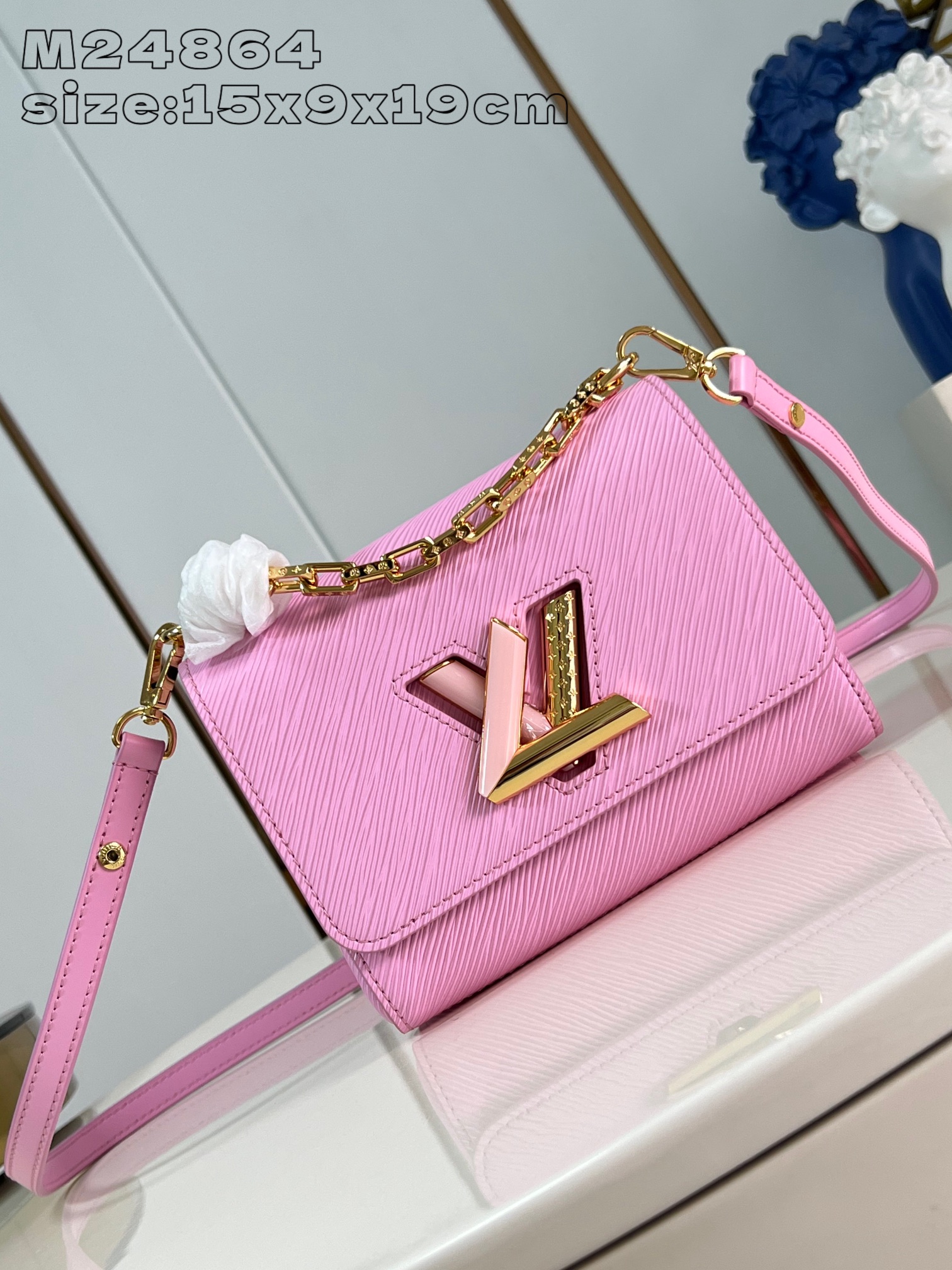 Louis Vuitton Bags Handbags Designer 1:1 Replica
 Pink Set With Diamonds Epi LV Twist Chains M24864