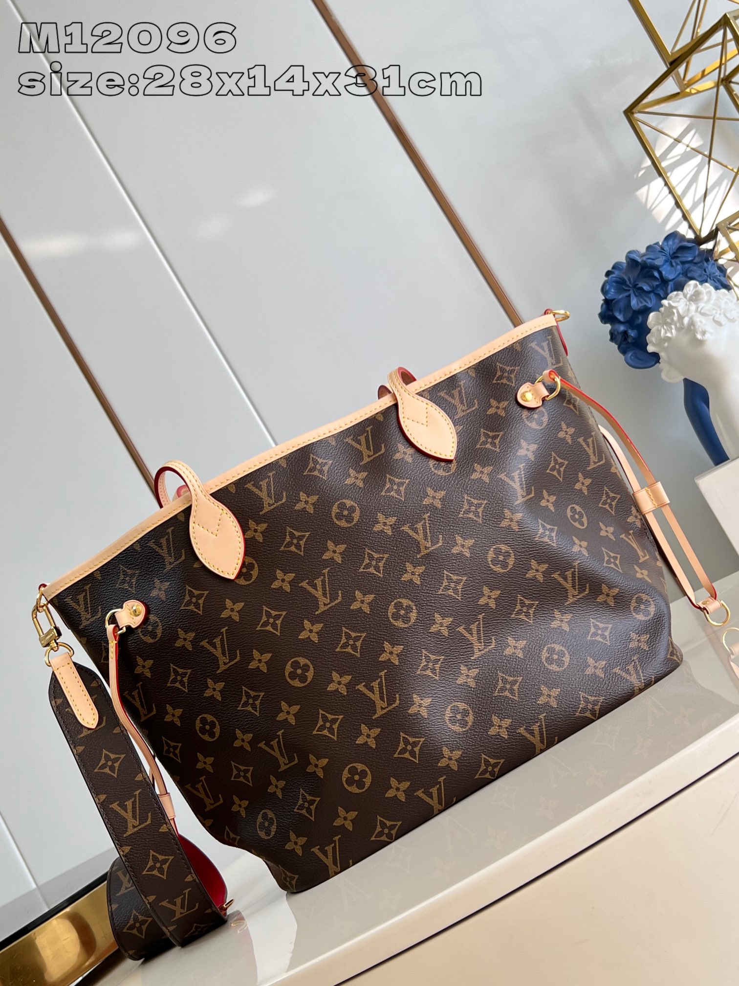 Louis Vuitton LV Neverfull AAAAA
 Bags Handbags Red Monogram Canvas Fabric M12096