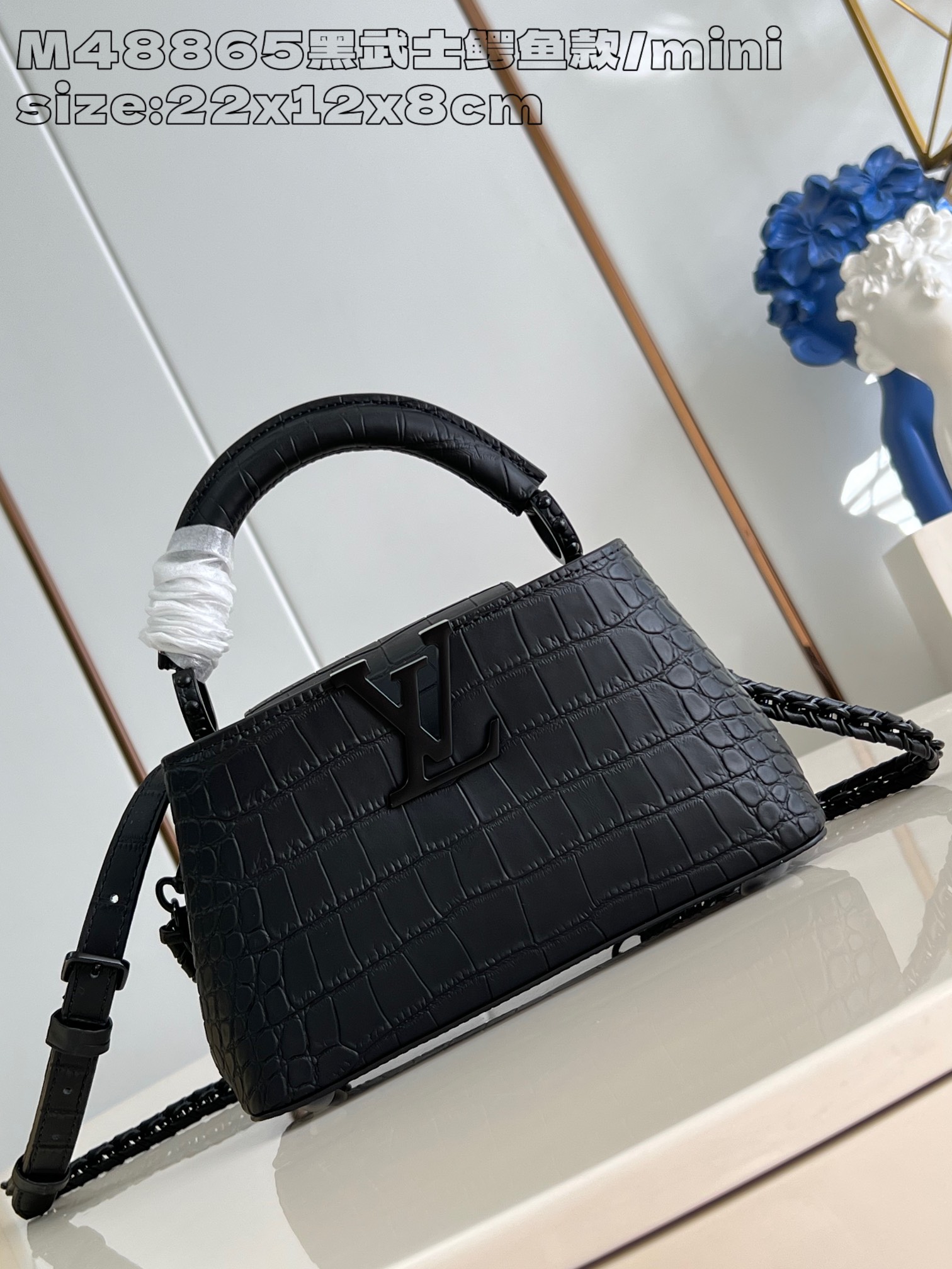 Louis Vuitton LV Capucines Bags Handbags Replica Online
 Black Crocodile Leather Goat Skin Sheepskin Mini M48865