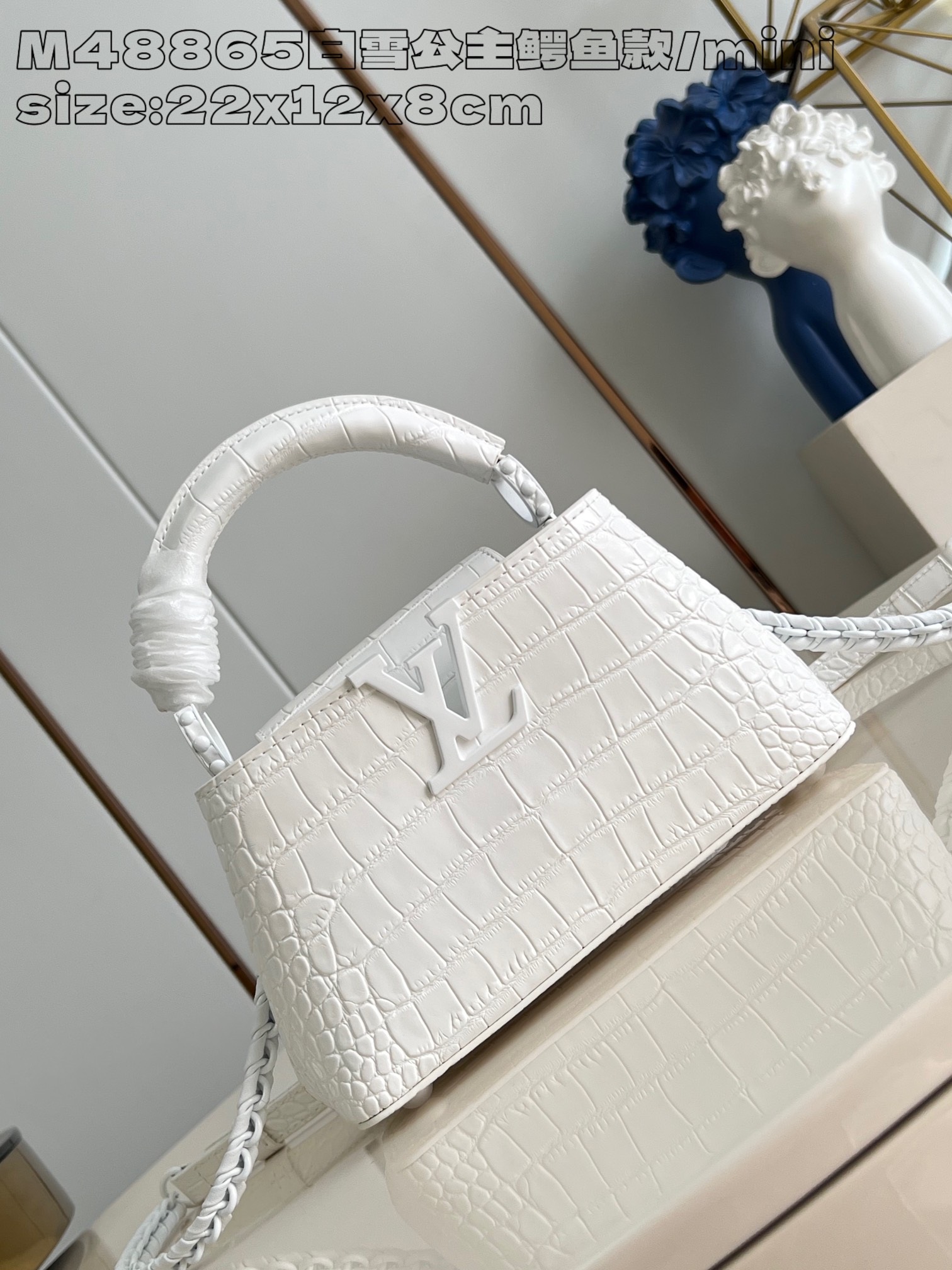 Louis Vuitton LV Capucines Cheap
 Bags Handbags Top Quality Website
 White Crocodile Leather Goat Skin Sheepskin Mini M48865