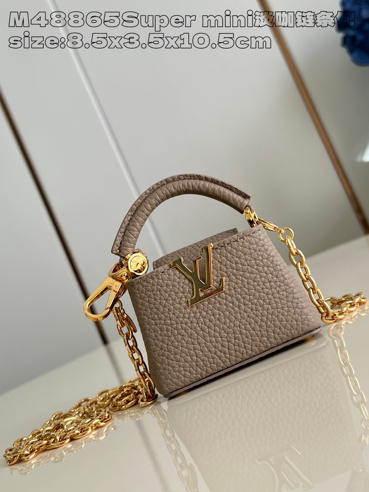 Louis Vuitton LV Capucines Handbags Crossbody & Shoulder Bags Gold Cowhide Chains M48865