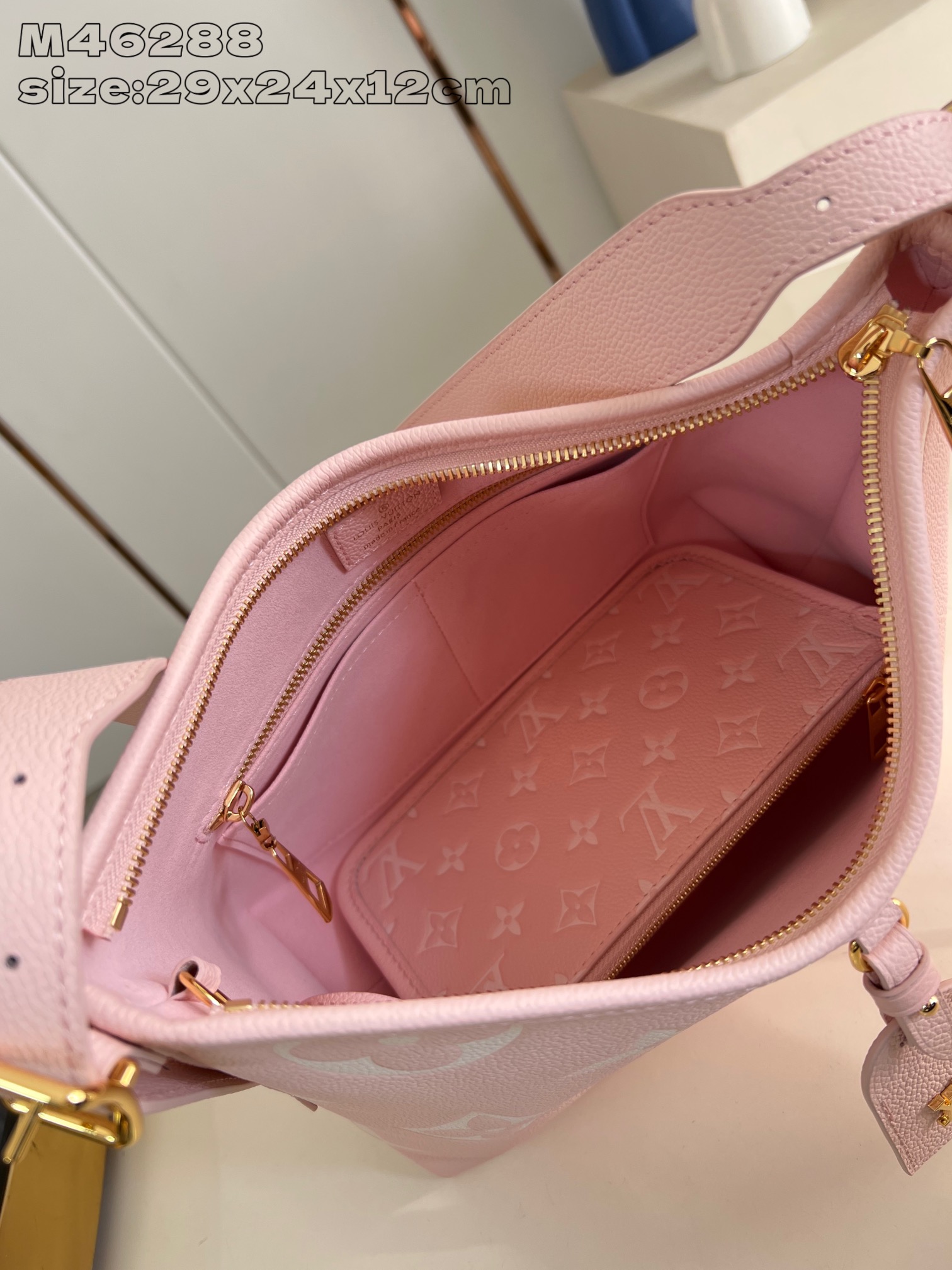 【顶级原单 M46288奶昔粉 】 M14209 CarryAll 小号手袋取材 Monogram Em