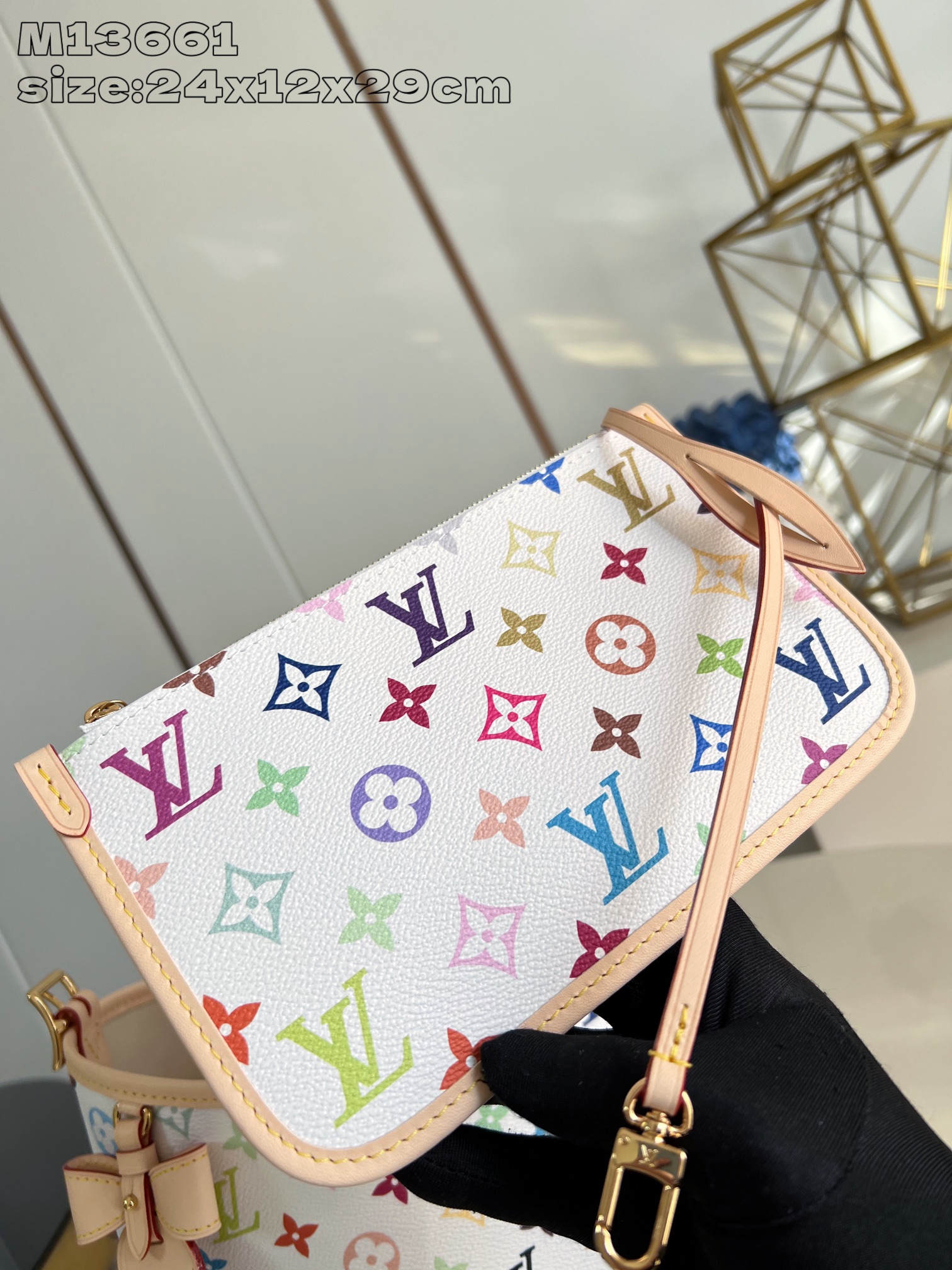 【顶级原单 M13661/对版  】 2025村上隆联名CarryAll 小号手袋采用三十三彩帆布和皮革