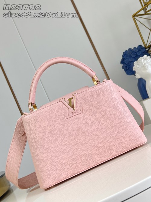 Louis Vuitton Capucines MM Pink Taurillon Leather Handbag, 31.5x20x11cm 1 Louis Vuitton Capucines MM Pink Taurillon Leather Handbag, 31.5x20x11cm