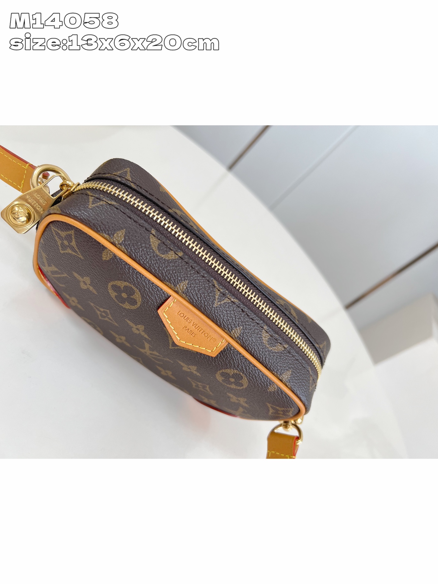 【顶级原单 M14058老花 】Trocadéro 迷你手袋采用 Monogram 帆布材质、复古牛皮革