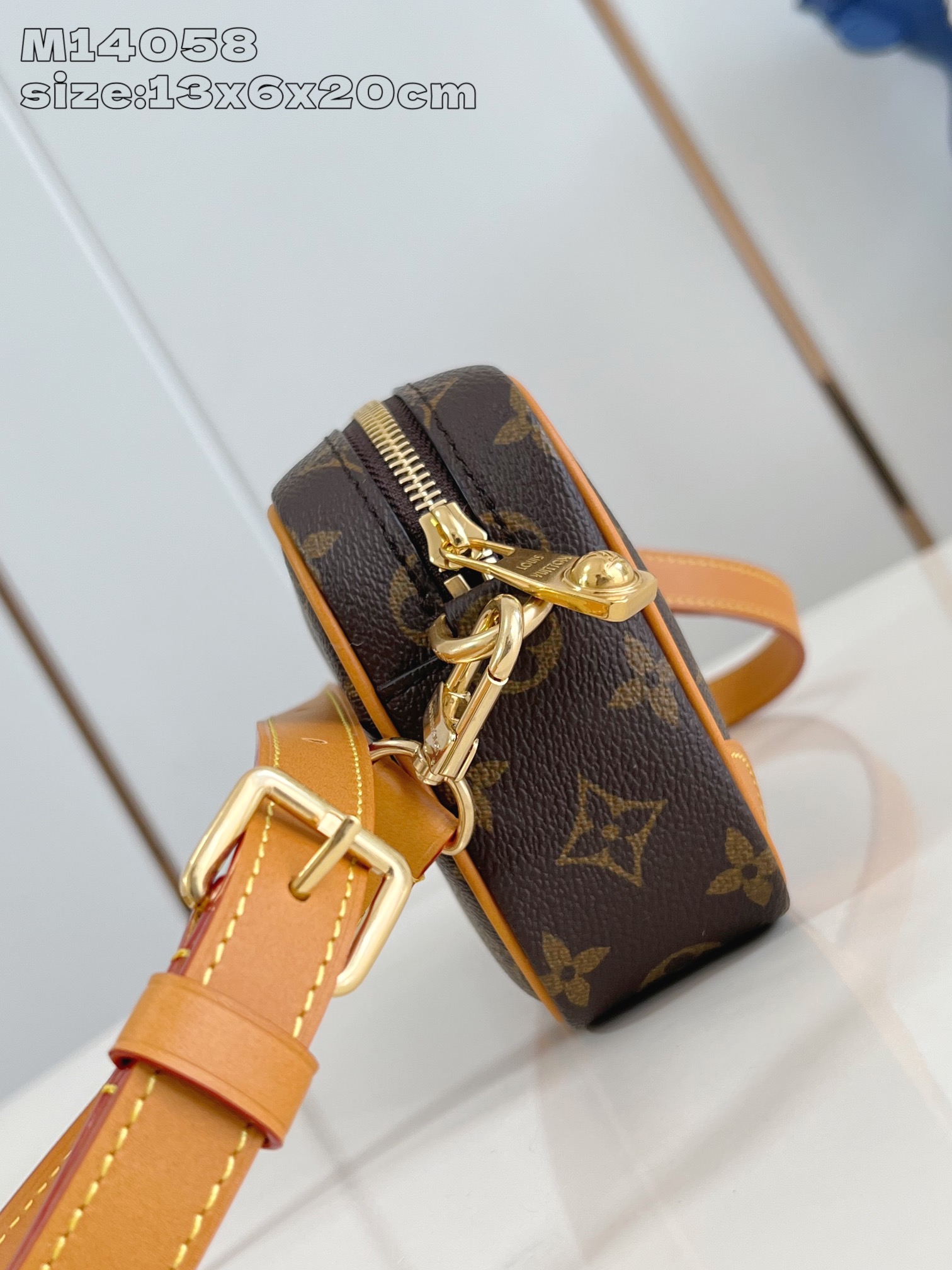 【顶级原单 M14058老花 】Trocadéro 迷你手袋采用 Monogram 帆布材质、复古牛皮革