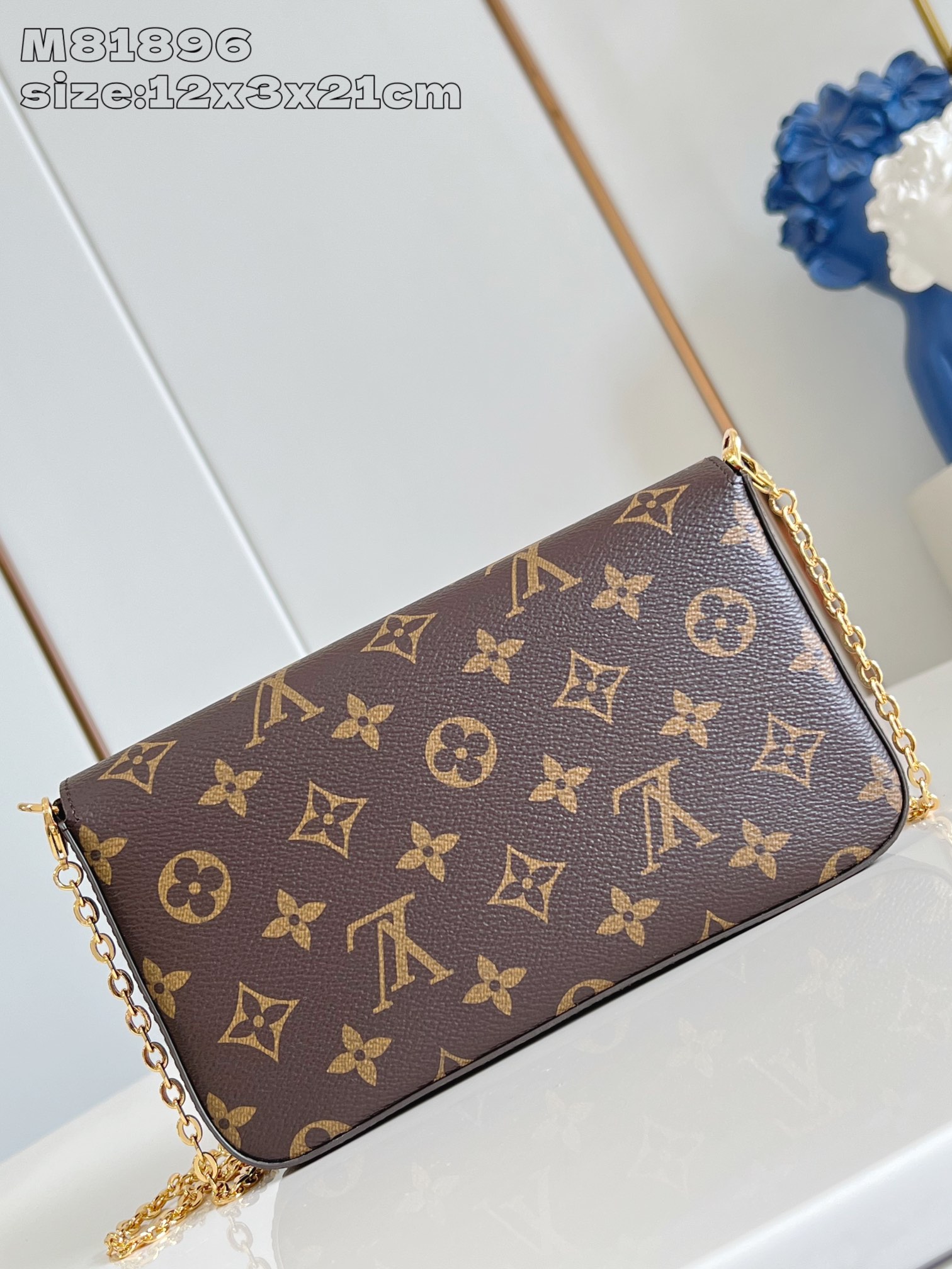 【顶级原单 M81896老花 】本款 Pochette Félicie 链条包选用 Monogram 帆