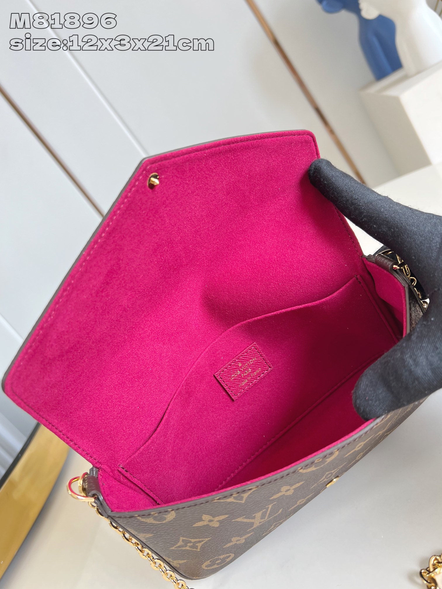 【顶级原单 M81896老花 】本款 Pochette Félicie 链条包选用 Monogram 帆