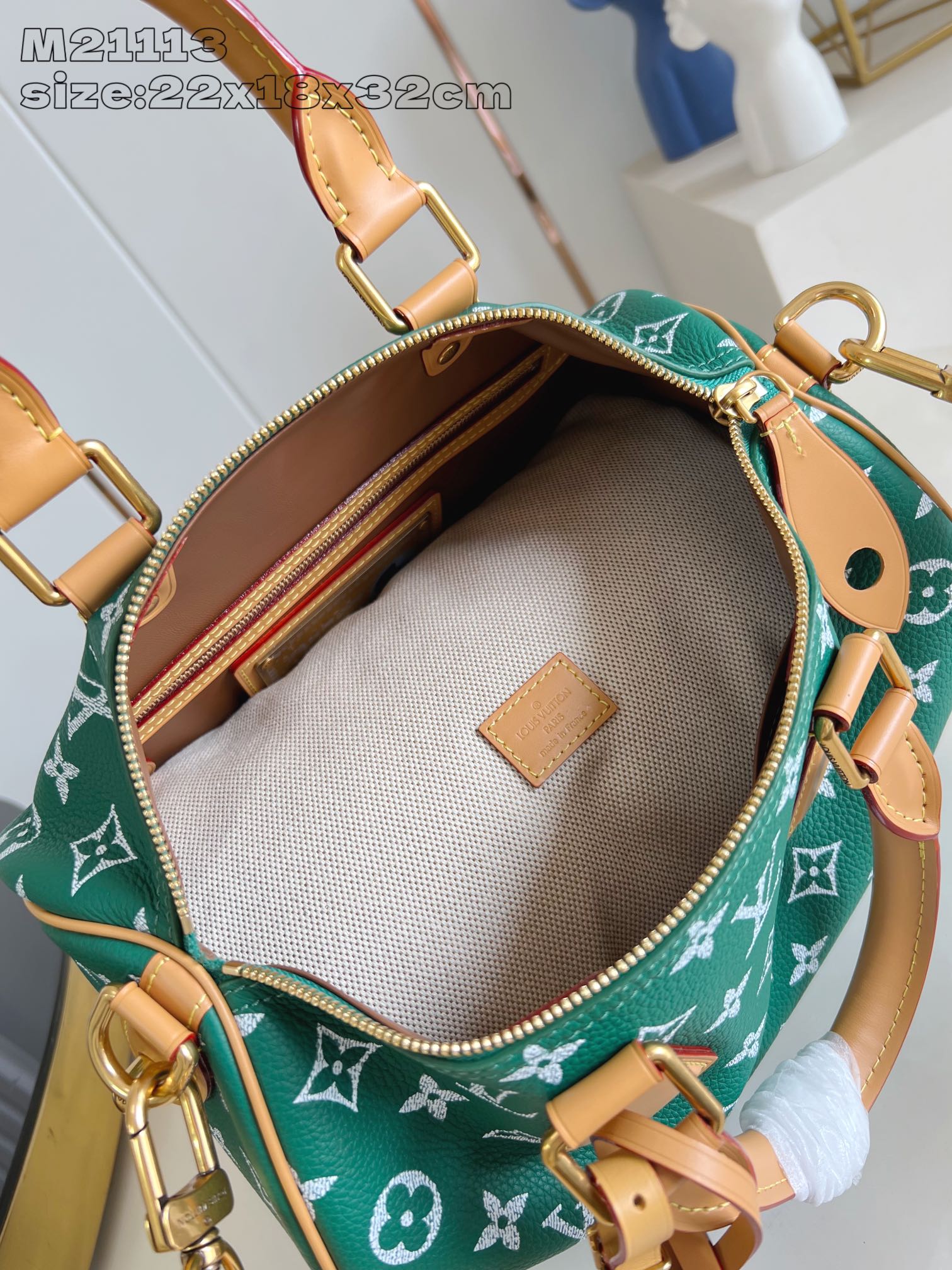 【顶级原单 M21113绿 】Speedy  Bandoulière 30 手袋采用印有经典 Monog