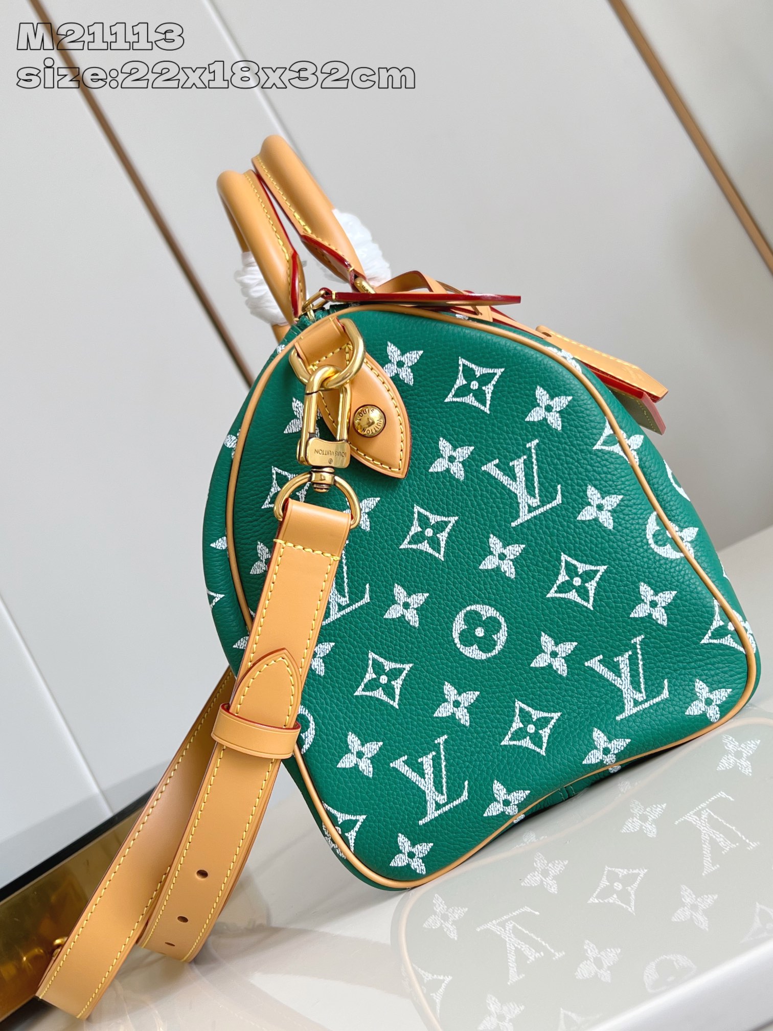【顶级原单 M21113绿 】Speedy  Bandoulière 30 手袋采用印有经典 Monog