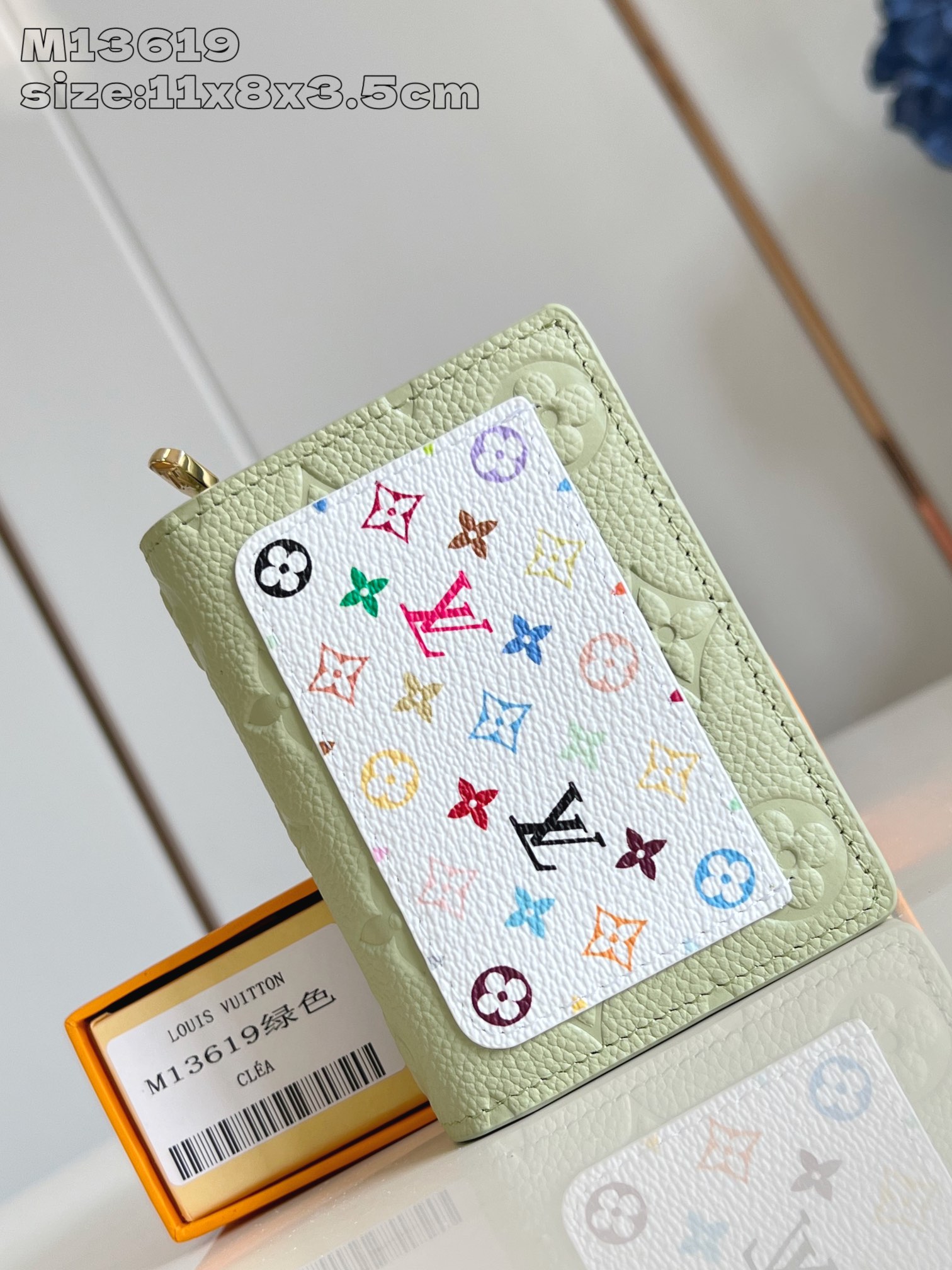 【顶级原单 M13619绿 】村上隆合作系列 本款 Cléa 钱夹取材 Monogram Emprein