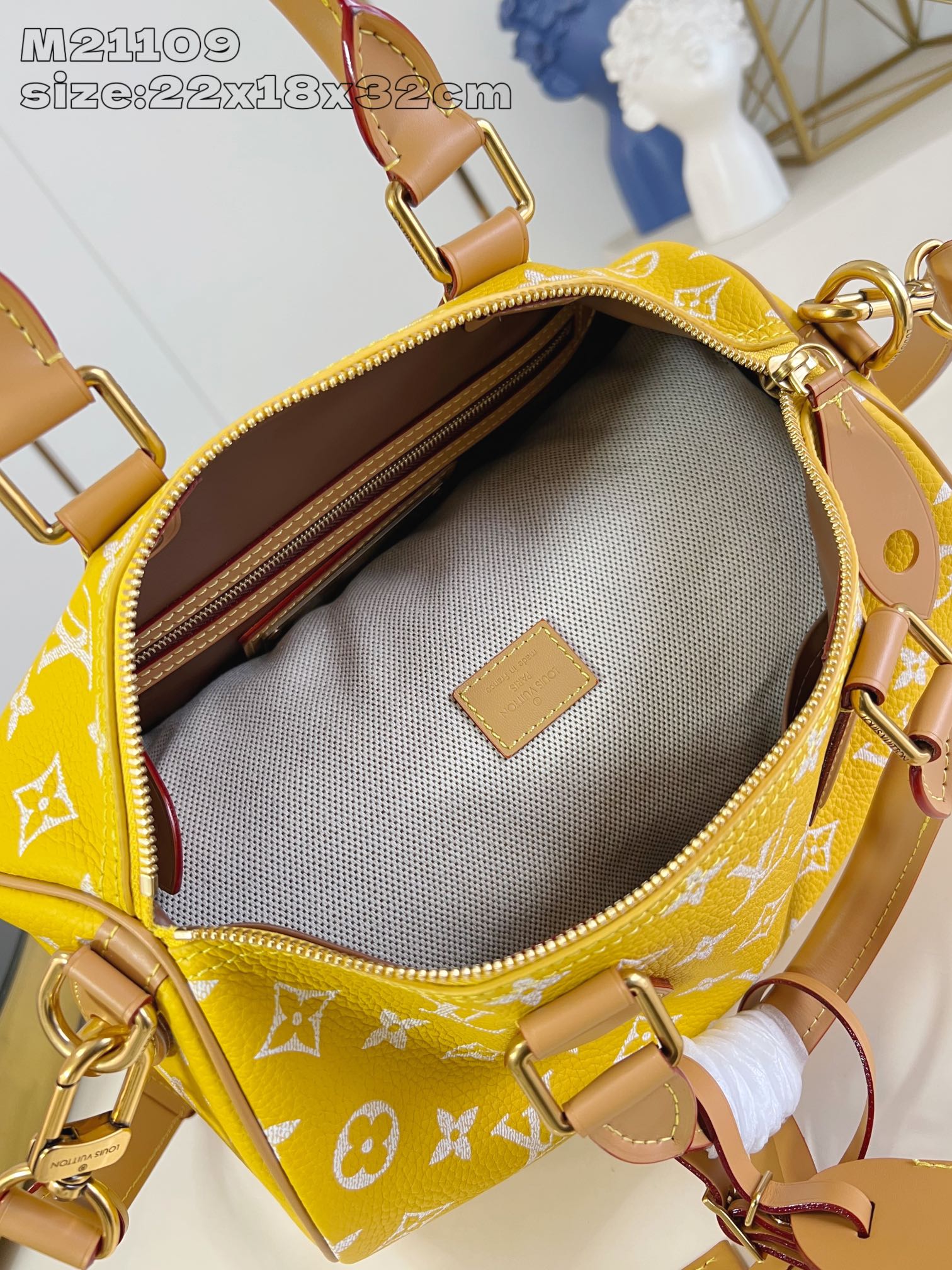 【顶级原单 M21109黄 】Speedy  Bandoulière 30 手袋采用印有经典 Monog