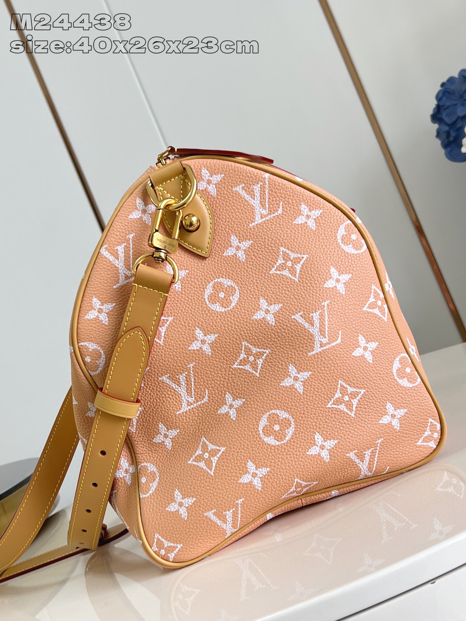 【顶级原单 M24438柔和桃 】本款 Speedy  Bandoulière 40 Monogram 