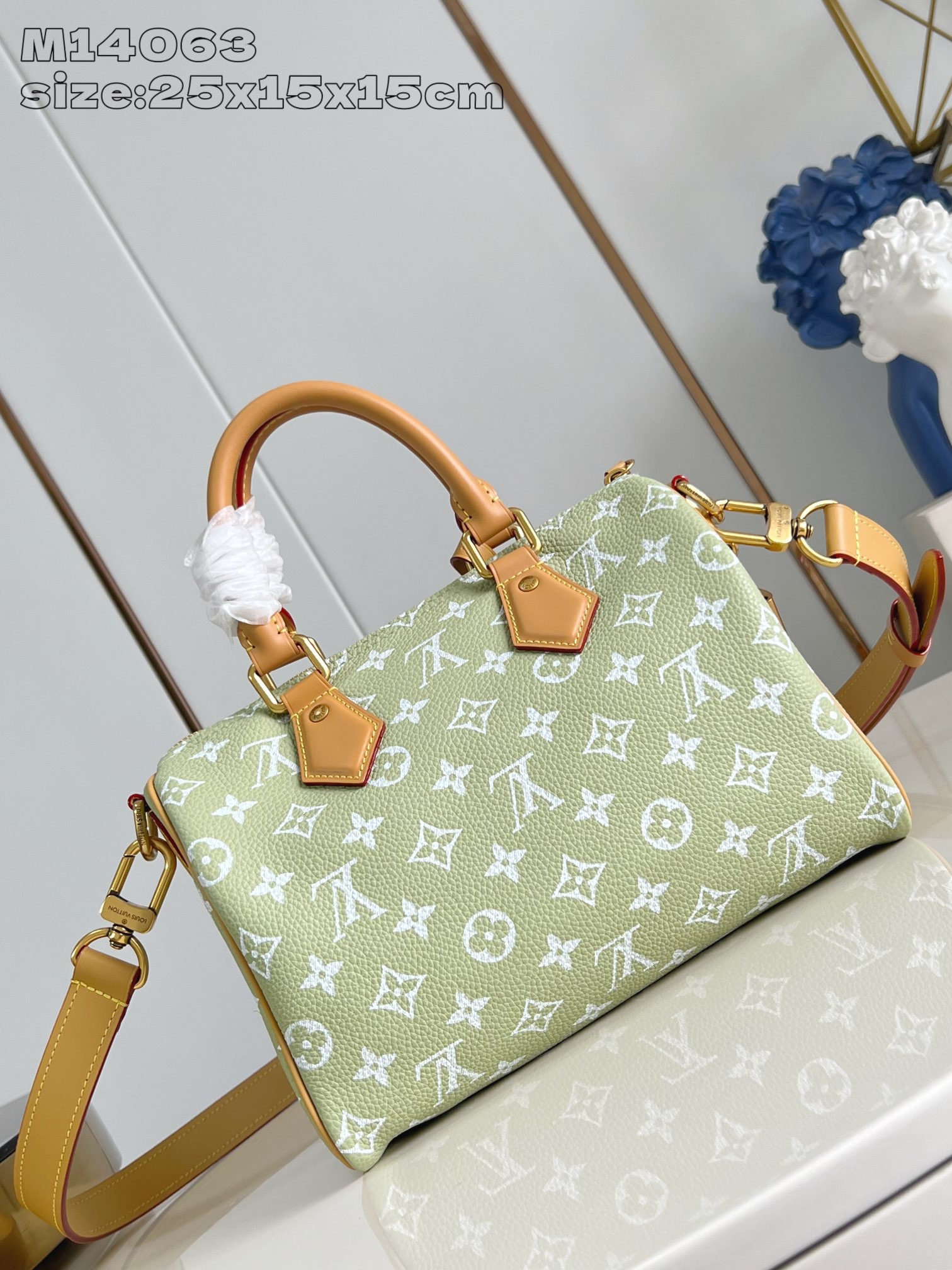 【顶级原单 M14063果绿 】本款 Speedy  Bandoulière 25 Monogram L