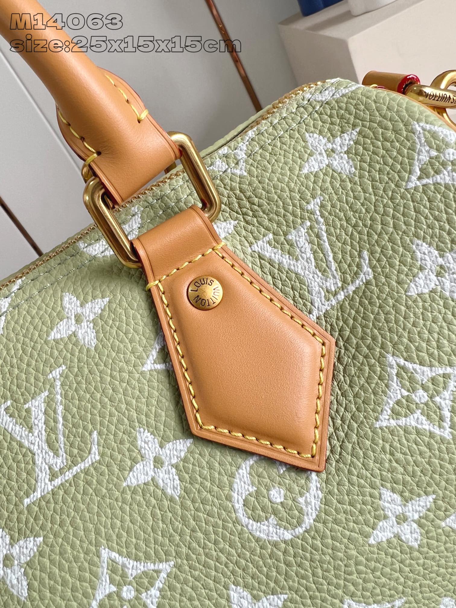 【顶级原单 M14063果绿 】本款 Speedy  Bandoulière 25 Monogram L