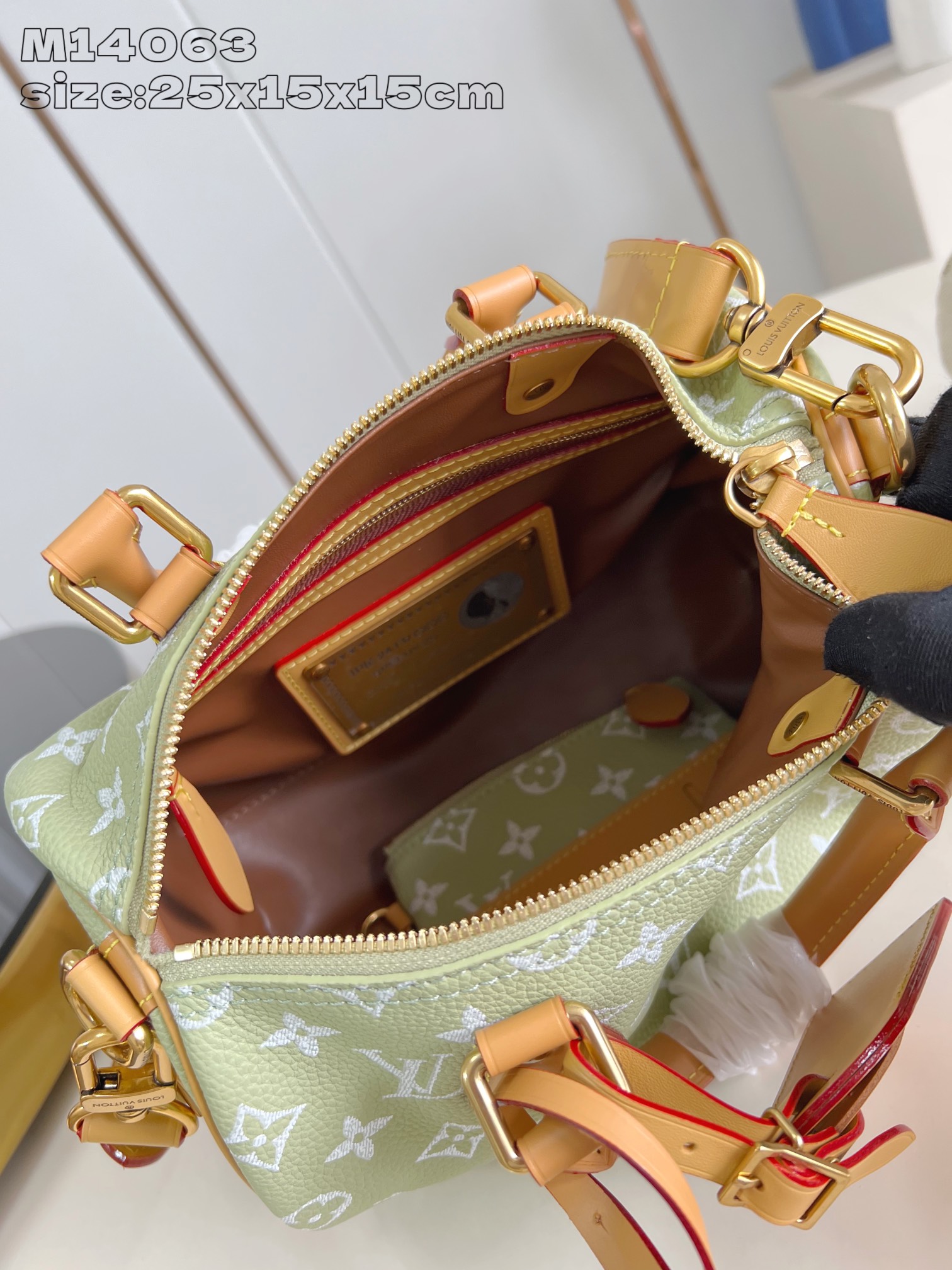 【顶级原单 M14063果绿 】本款 Speedy  Bandoulière 25 Monogram L