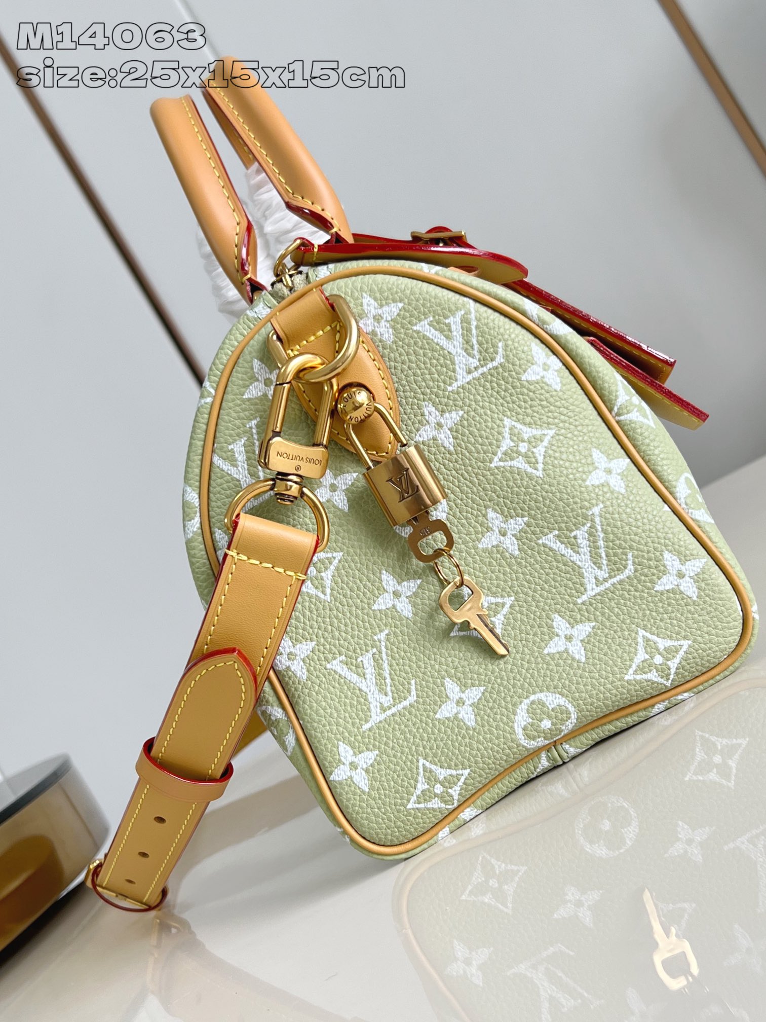 【顶级原单 M14063果绿 】本款 Speedy  Bandoulière 25 Monogram L