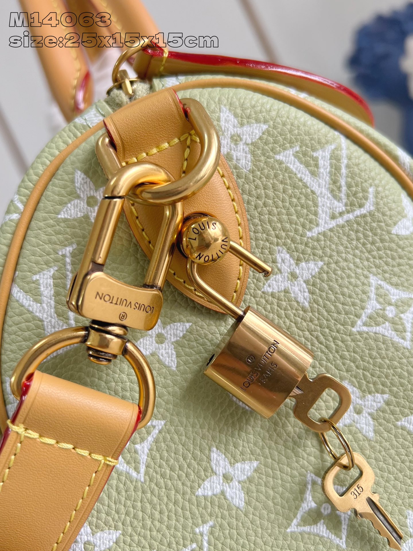 【顶级原单 M14063果绿 】本款 Speedy  Bandoulière 25 Monogram L