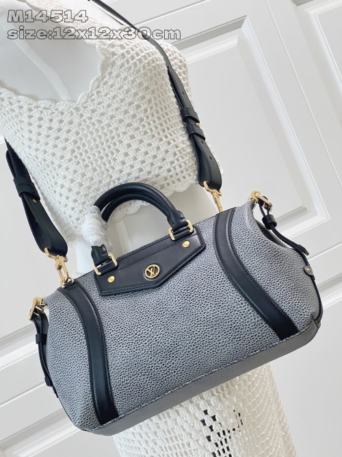 Louis Vuitton Biker Small Duffel Bag, Gray Grained Leather with Black Trim 9 Louis Vuitton Biker Small Duffel Bag, Gray Grained Leather with Black Trim