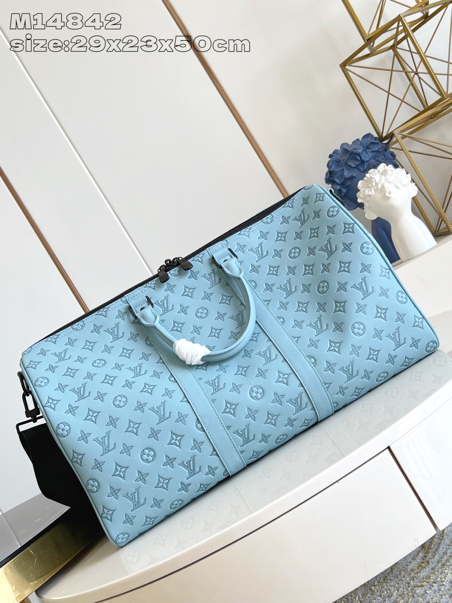 【顶级原单 M14842 】路易威登经典 Keepall 旅行袋释放 Monogram Shadow 皮