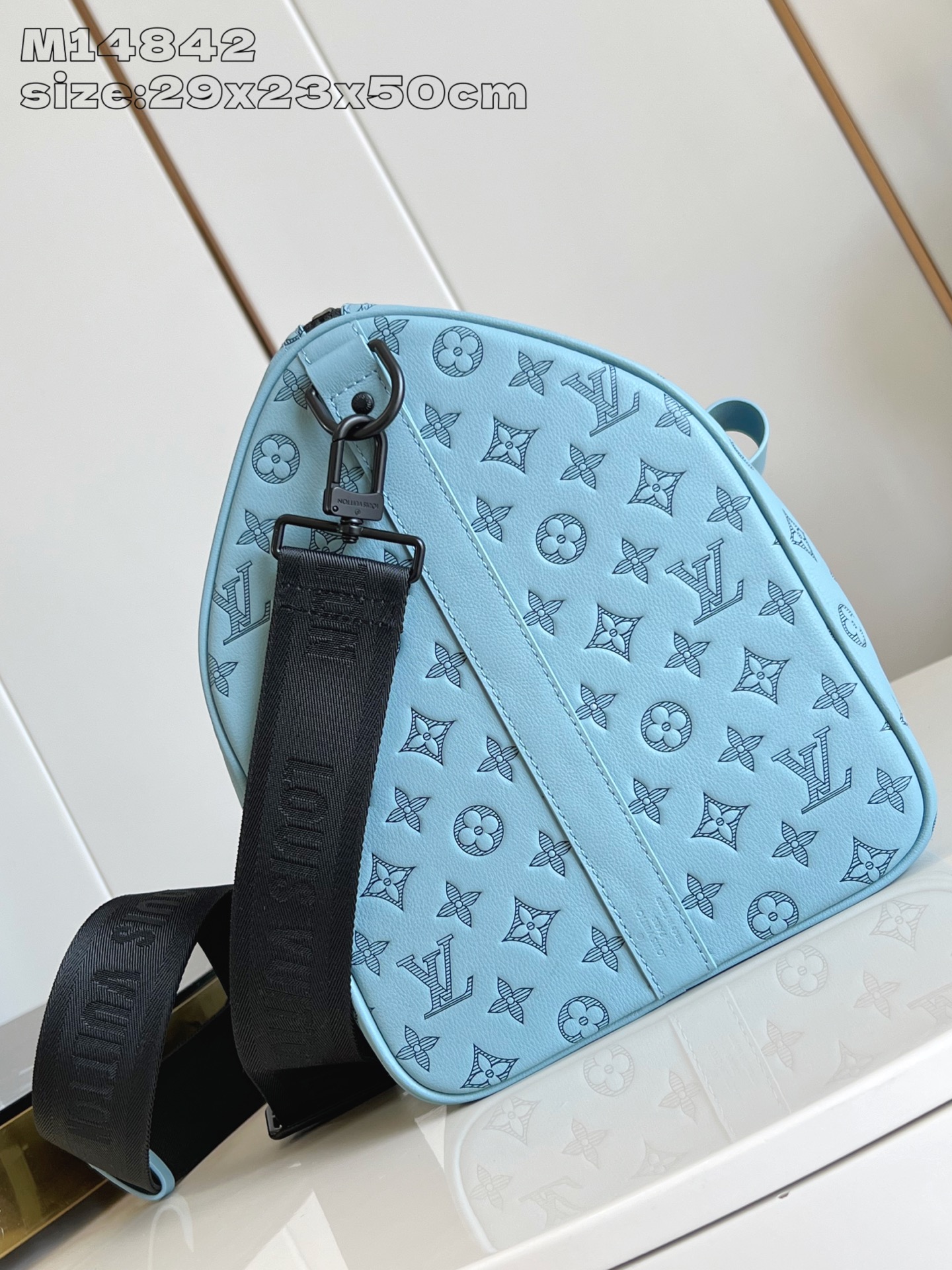 【顶级原单 M14842 】路易威登经典 Keepall 旅行袋释放 Monogram Shadow 皮