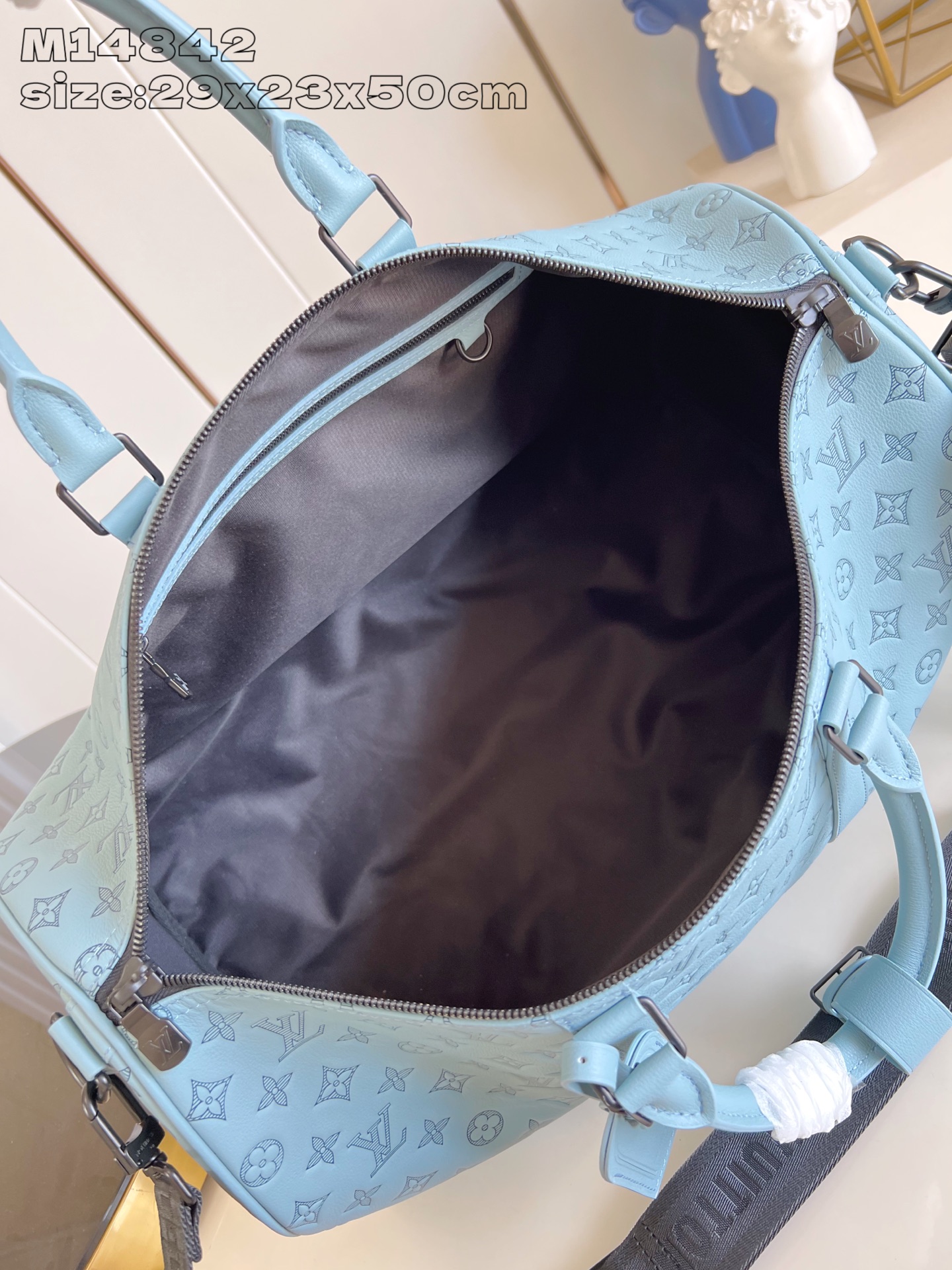 【顶级原单 M14842 】路易威登经典 Keepall 旅行袋释放 Monogram Shadow 皮