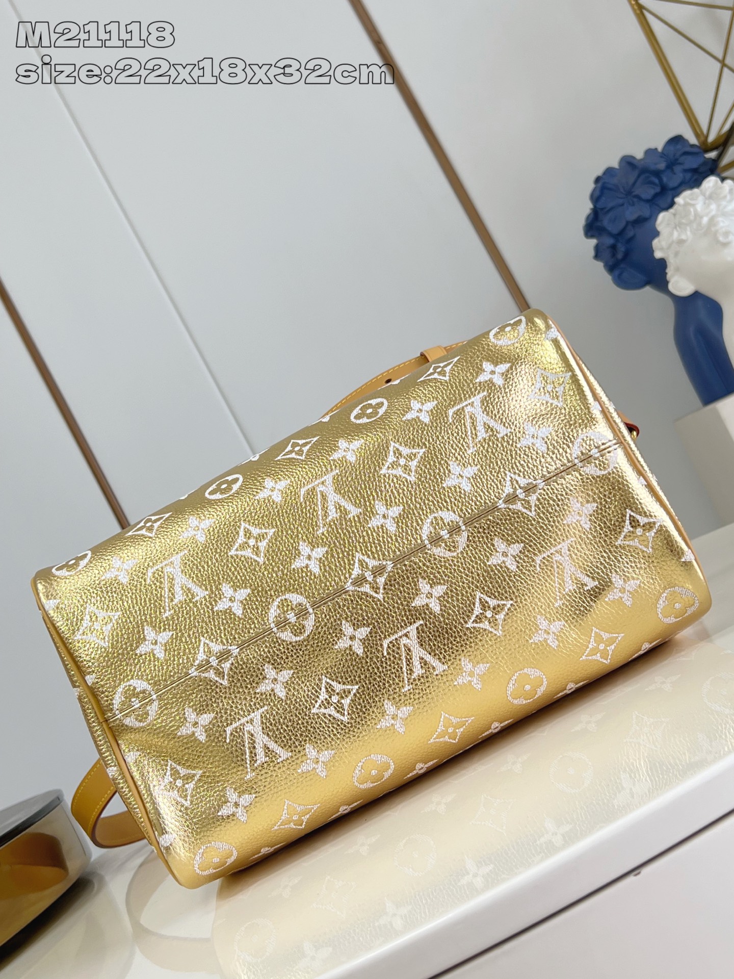 【顶级原单 M21118金色 】Speedy  Bandoulière 30 手袋采用印有经典 Mono