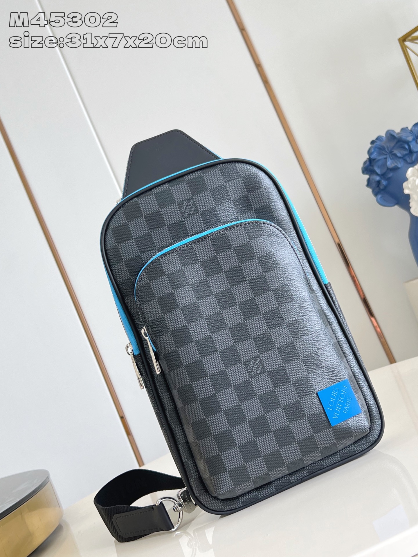 【顶级原单 M45302蓝标 】 N00086 本款 Avenue 单肩包取材 Damier Graph