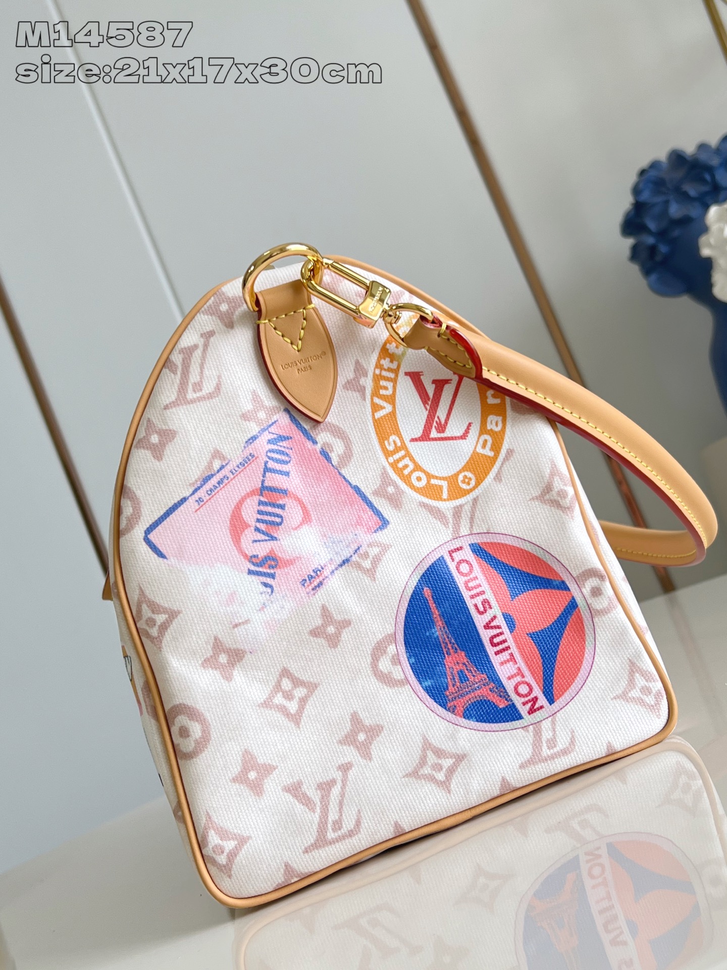 【顶级原单 M14587 】本款 Speedy Soft 30 手袋以复古笔触演绎 Monogram D