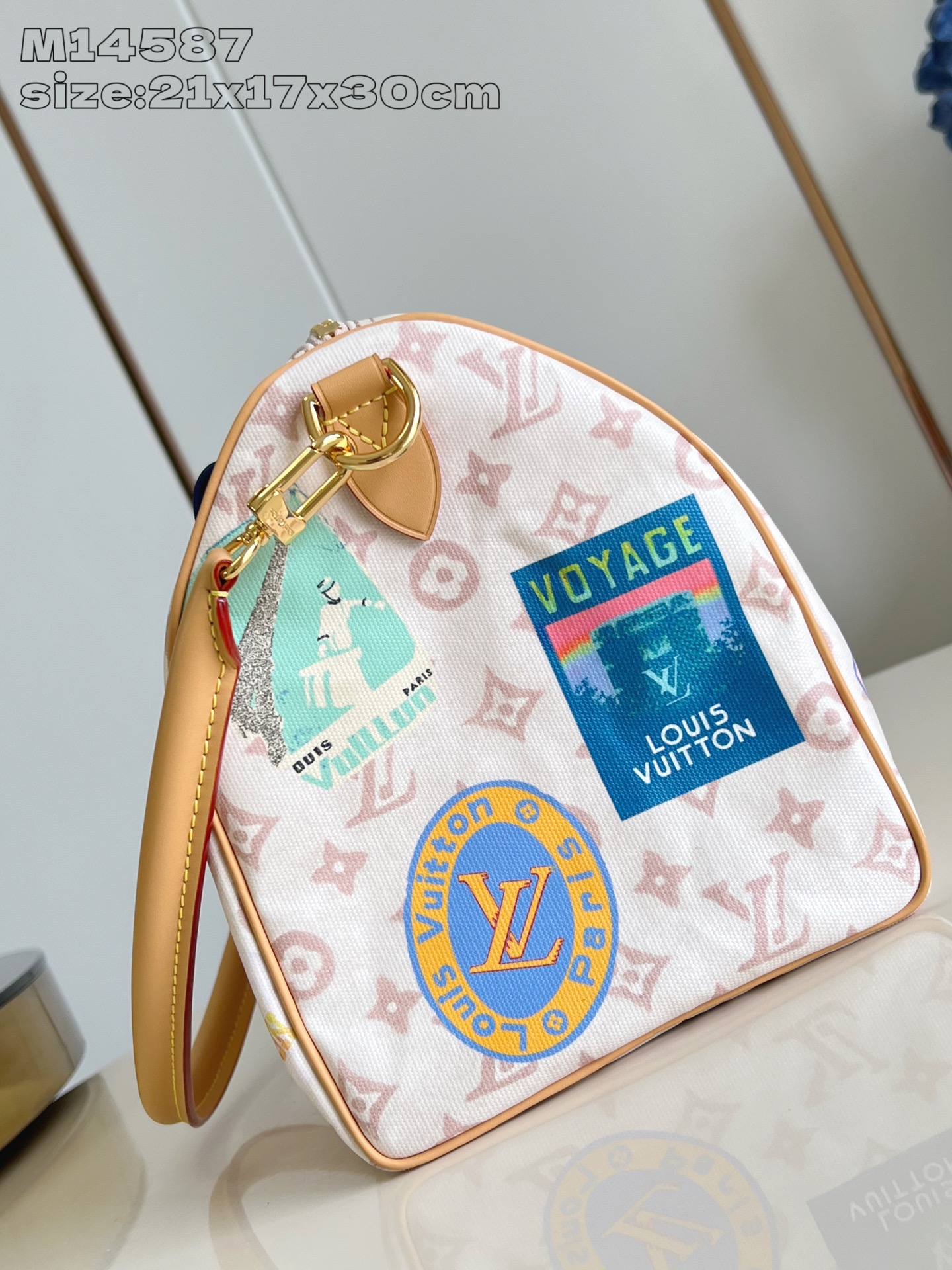 【顶级原单 M14587 】本款 Speedy Soft 30 手袋以复古笔触演绎 Monogram D