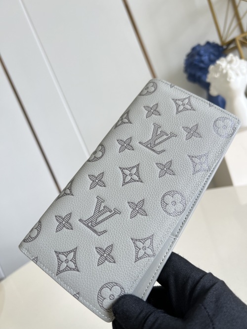 Louis Vuitton Monogram Eclipse Canvas Brazza Wallet - Ice Grey