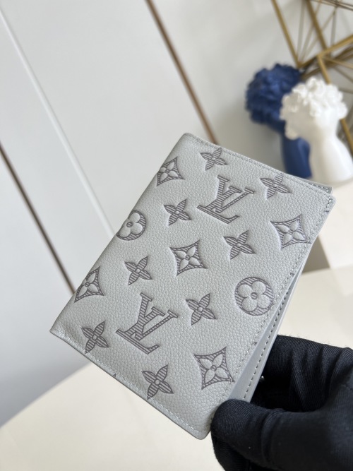 Louis Vuitton Gray Coated Canvas Passport Holder - Modern Travel Accessory 1 Louis Vuitton Gray Coated Canvas Passport Holder - Modern Travel Accessory
