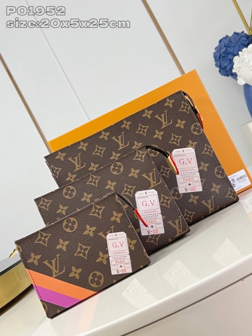 Louis Vuitton Trio Monogram Clutch Bag Set - Versatile & Stylish 1 Louis Vuitton Trio Monogram Clutch Bag Set - Versatile & Stylish