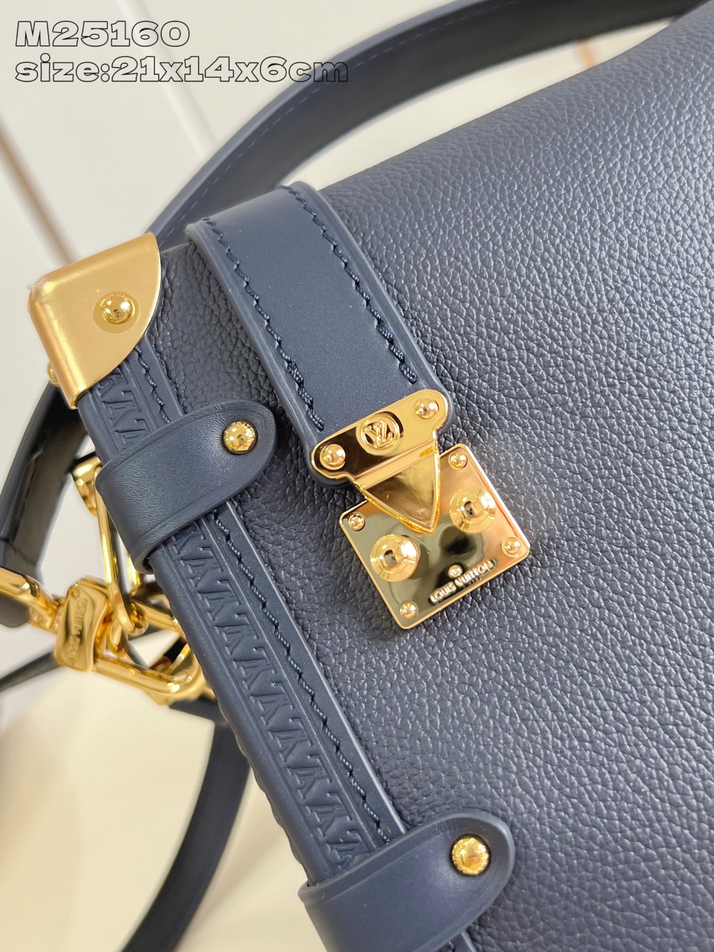 Louis Vuitton Side Trunk Bag, Navy Blue Leather, Medium Size, For Women 2 i1748062571149 3211 0 1