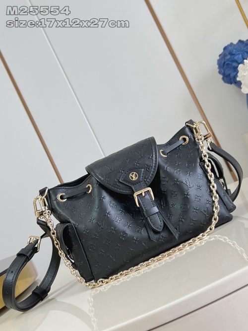 Louis Vuitton Odyssée Black Monogram Bold Leather Crossbody Bucket Bag 1 Louis Vuitton Odyssée Black Monogram Bold Leather Crossbody Bucket Bag