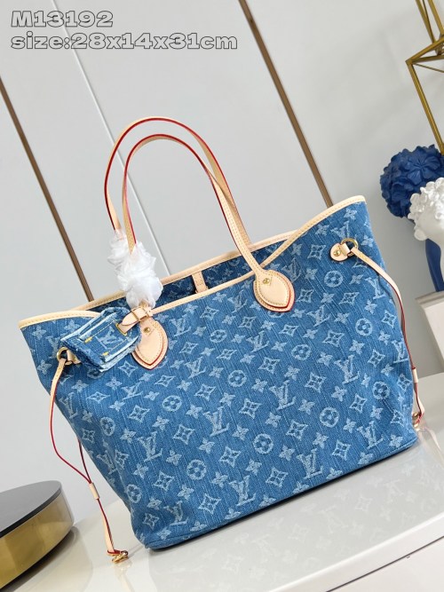 Louis Vuitton Neverfull Medium Monogram Denim Tote Bag - Urban Chic Design 1 Louis Vuitton Neverfull Medium Monogram Denim Tote Bag - Urban Chic Design