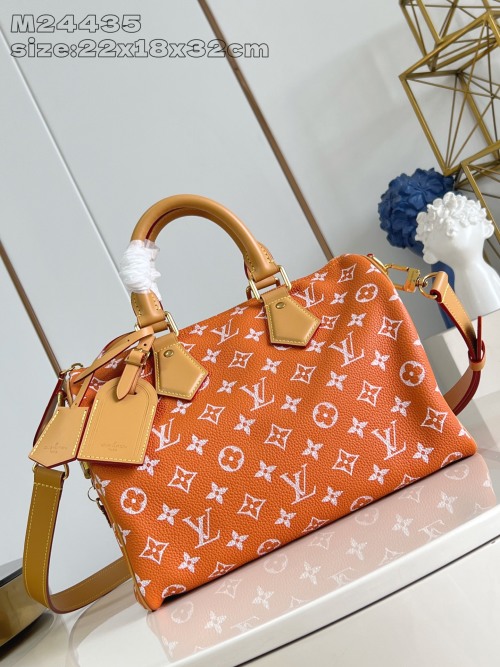 Louis Vuitton Speedy P9 Bandoulière 30 Orange Monogram Leather Satchel Bag 1 Louis Vuitton Speedy P9 Bandoulière 30 Orange Monogram Leather Satchel Bag