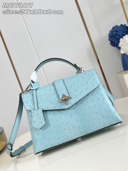 Louis Vuitton Rose des Vents Small Handbag Light Blue Ostrich Leather 1 Louis Vuitton Rose des Vents Small Handbag Light Blue Ostrich Leather