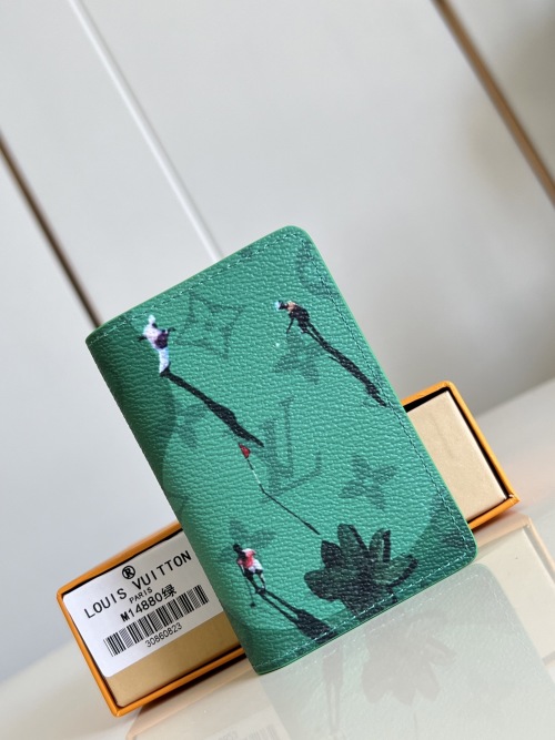 Louis Vuitton Pocket Organizer Colored Monogram Canvas Green M14880 1 Louis Vuitton Pocket Organizer Colored Monogram Canvas Green M14880