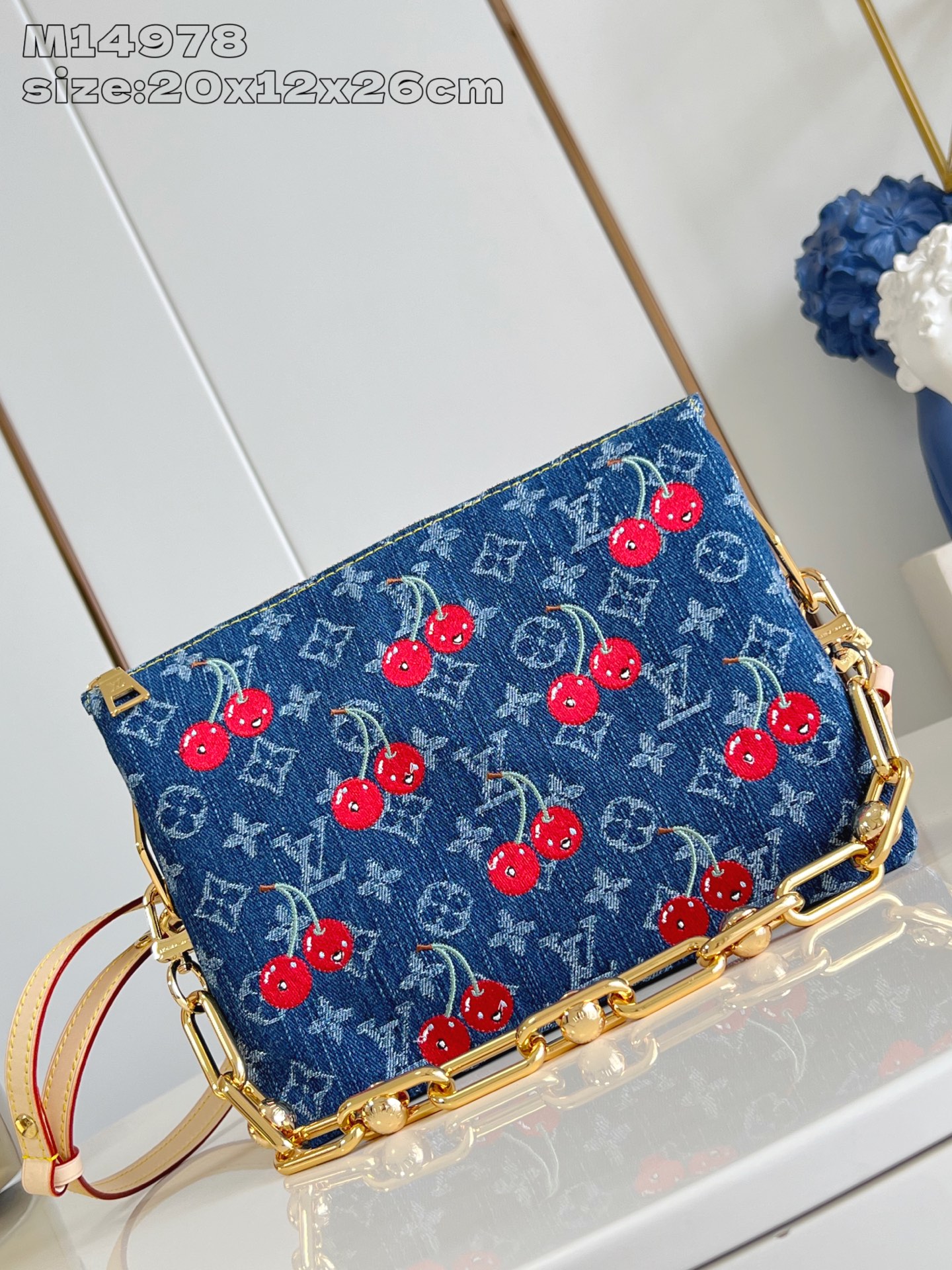 Louis Vuitton Coussin Small Bag: Monogram Denim with Cherry Embroidery 1 i1752552306907 6586 0 0
