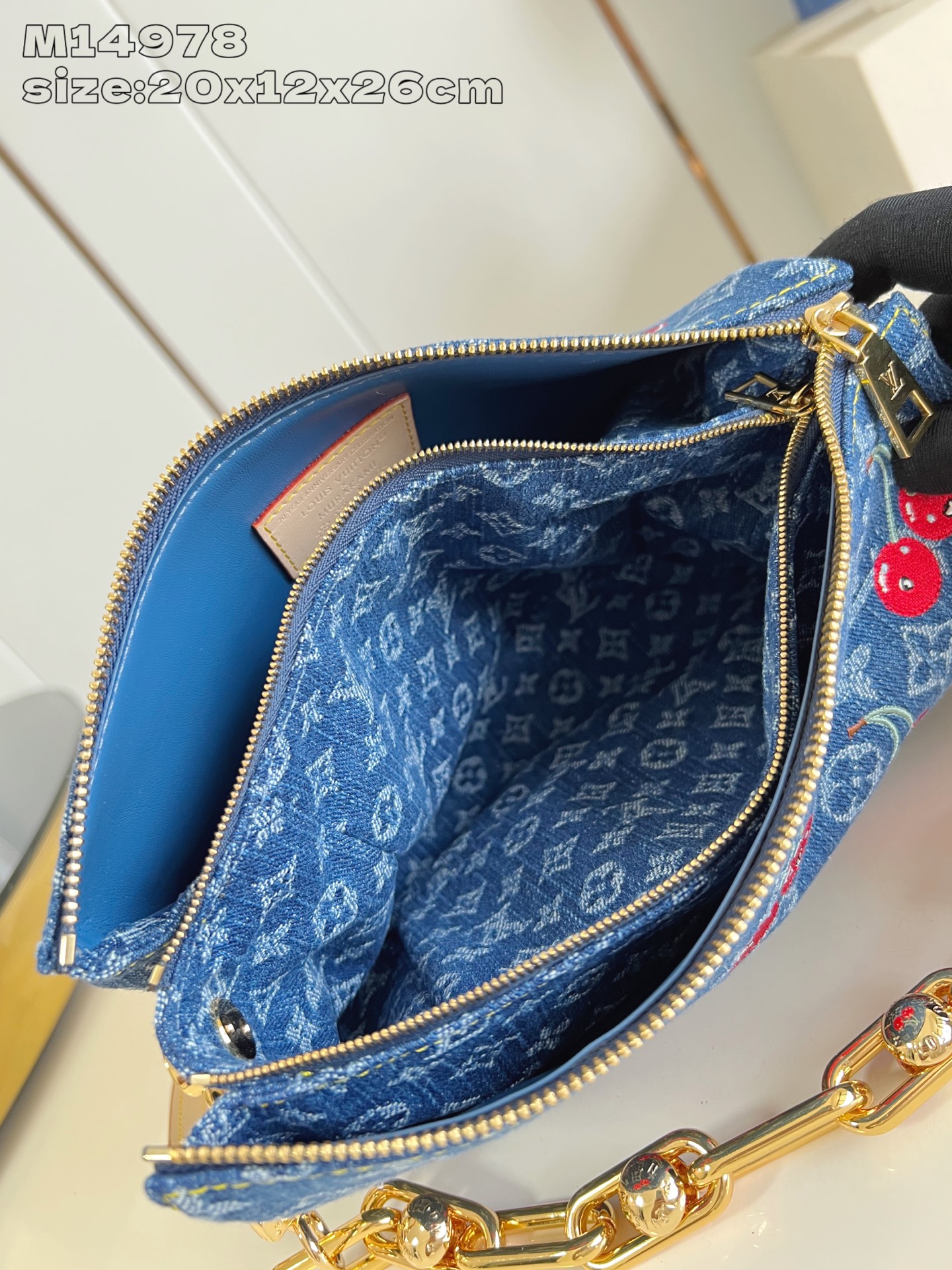 Louis Vuitton Coussin Small Bag: Monogram Denim with Cherry Embroidery 8 i1752552306955 7737 0 7