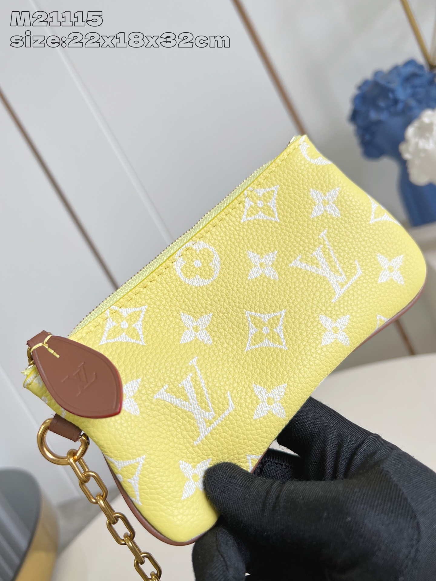 【顶级原单 M21115柠檬黄棕色配皮 】 speedy Bandoulière 30 手袋采用印有经典