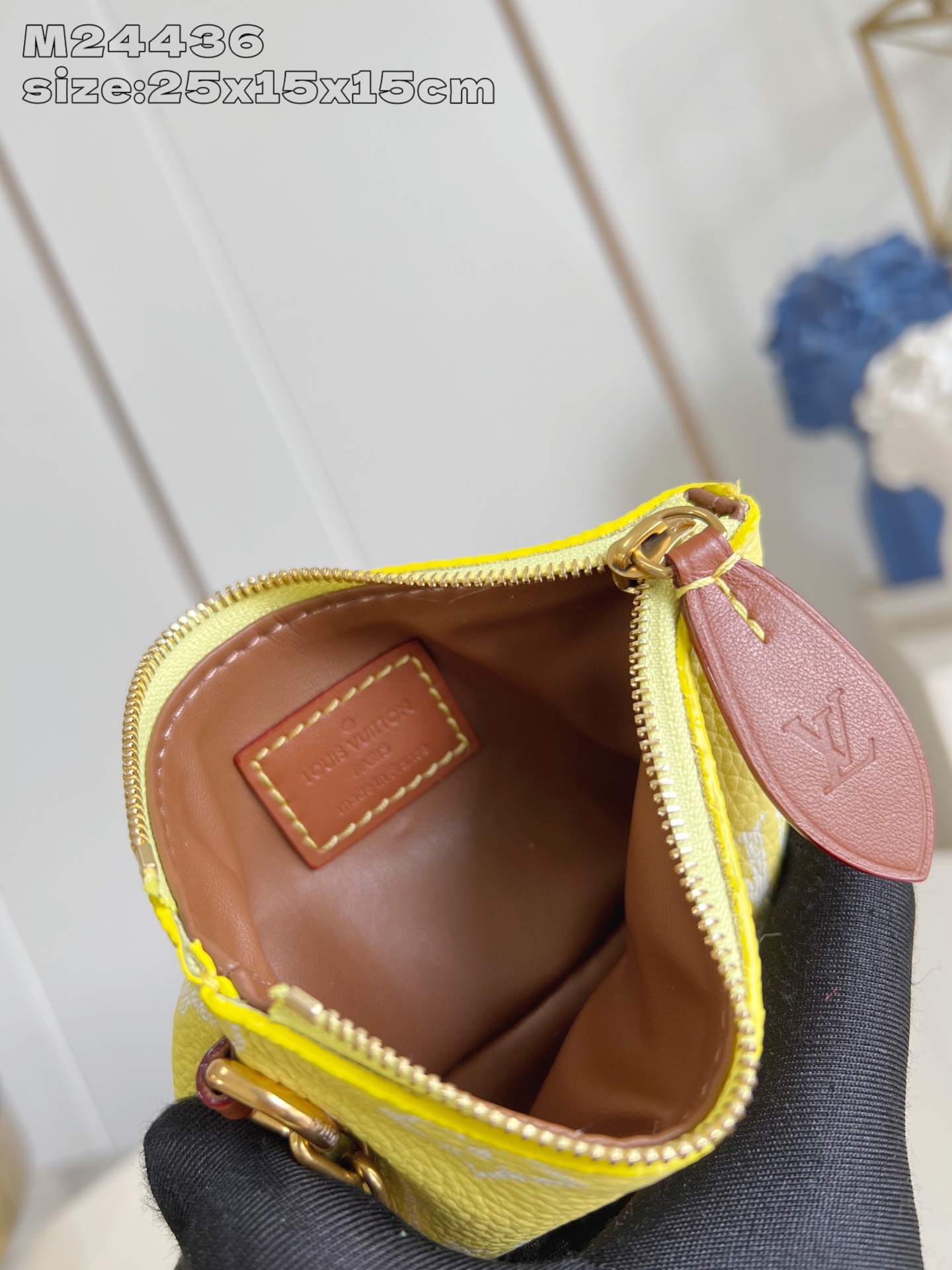 【顶级原单 M24436柠檬黄棕色配皮 】本款 Speedy Bandoulière 25 Monogr