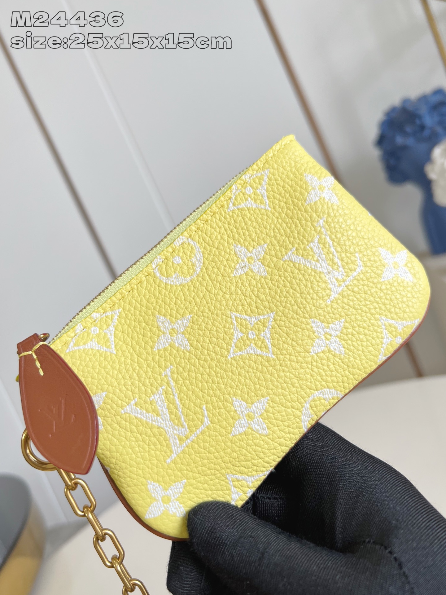 【顶级原单 M24436柠檬黄棕色配皮 】本款 Speedy Bandoulière 25 Monogr