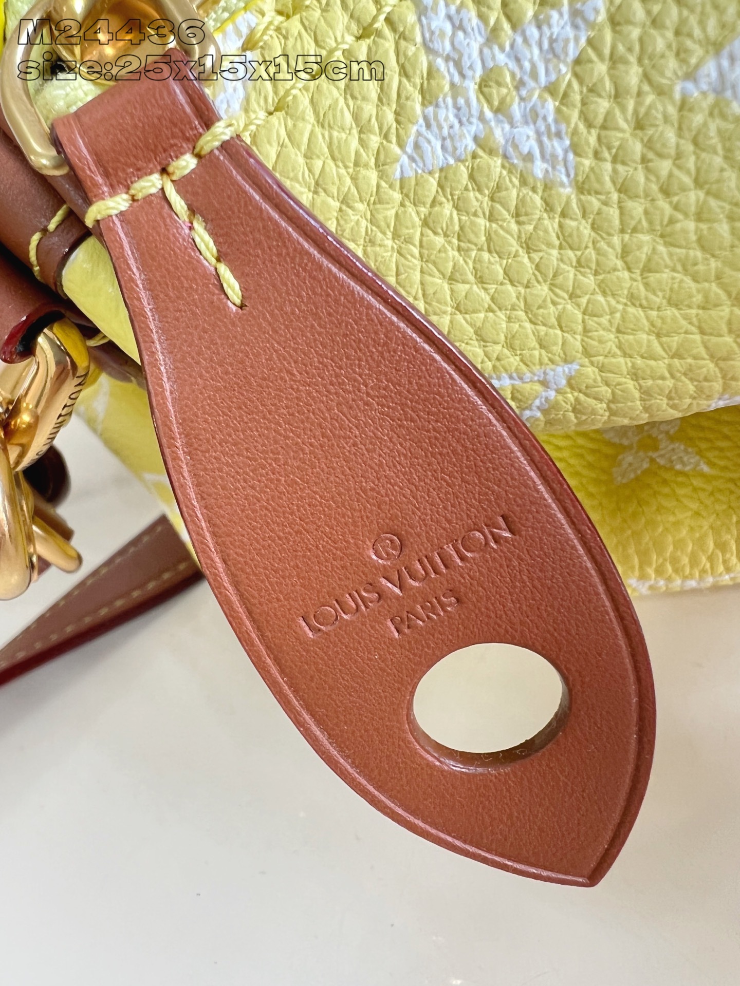 【顶级原单 M24436柠檬黄棕色配皮 】本款 Speedy Bandoulière 25 Monogr