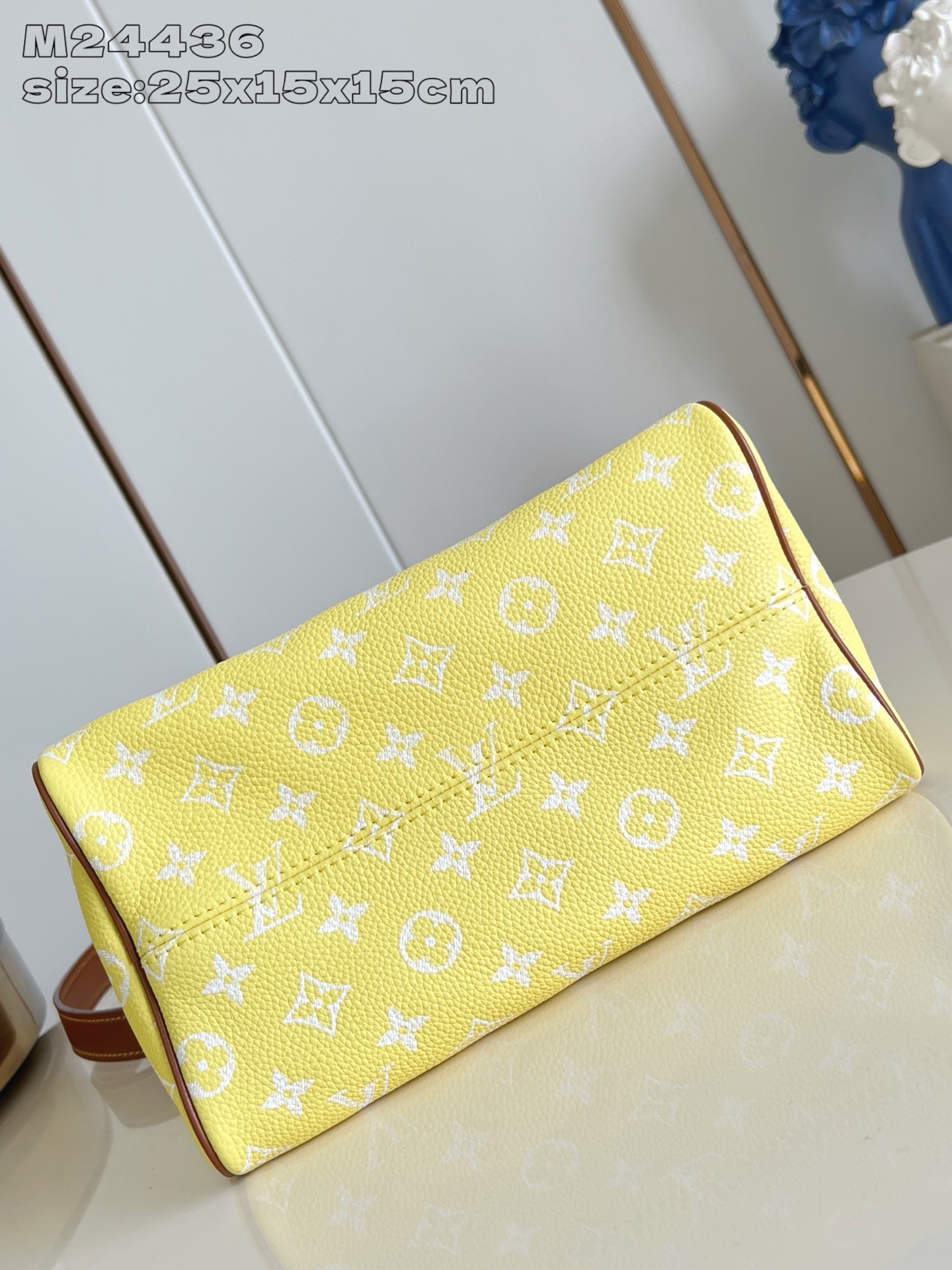 【顶级原单 M24436柠檬黄棕色配皮 】本款 Speedy Bandoulière 25 Monogr