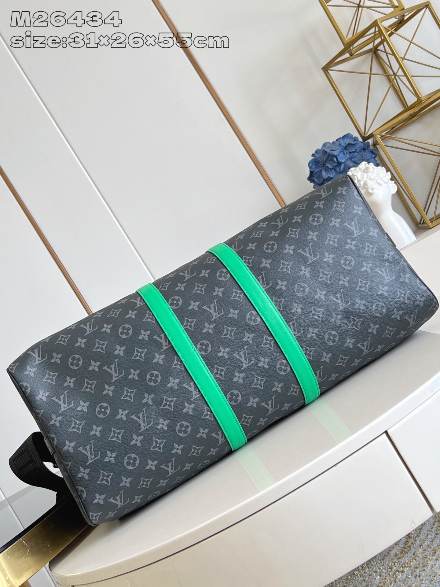 【顶级原单 M26434/55cm 】本款 Keepall Bandoulière 55 旅行袋取材 M