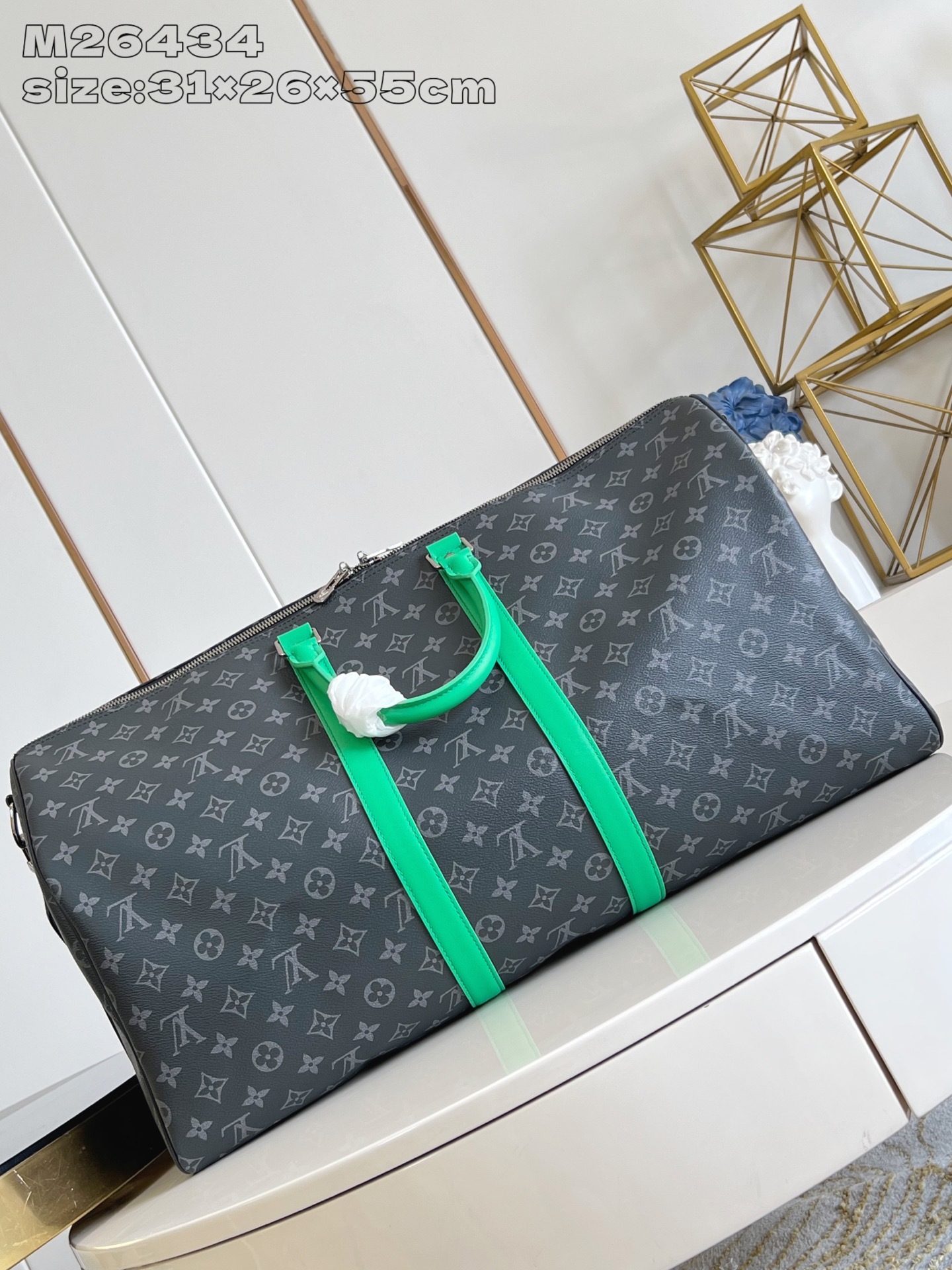 【顶级原单 M26434/55cm 】本款 Keepall Bandoulière 55 旅行袋取材 M